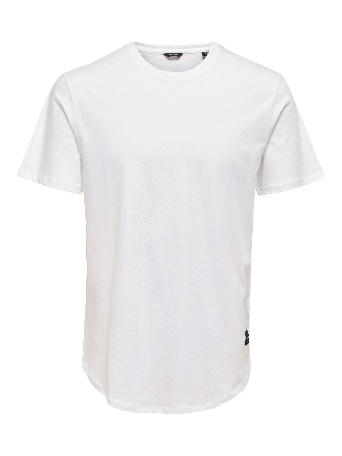 ONLY & SONS Lang o-hals t-shirt -White - 22002973