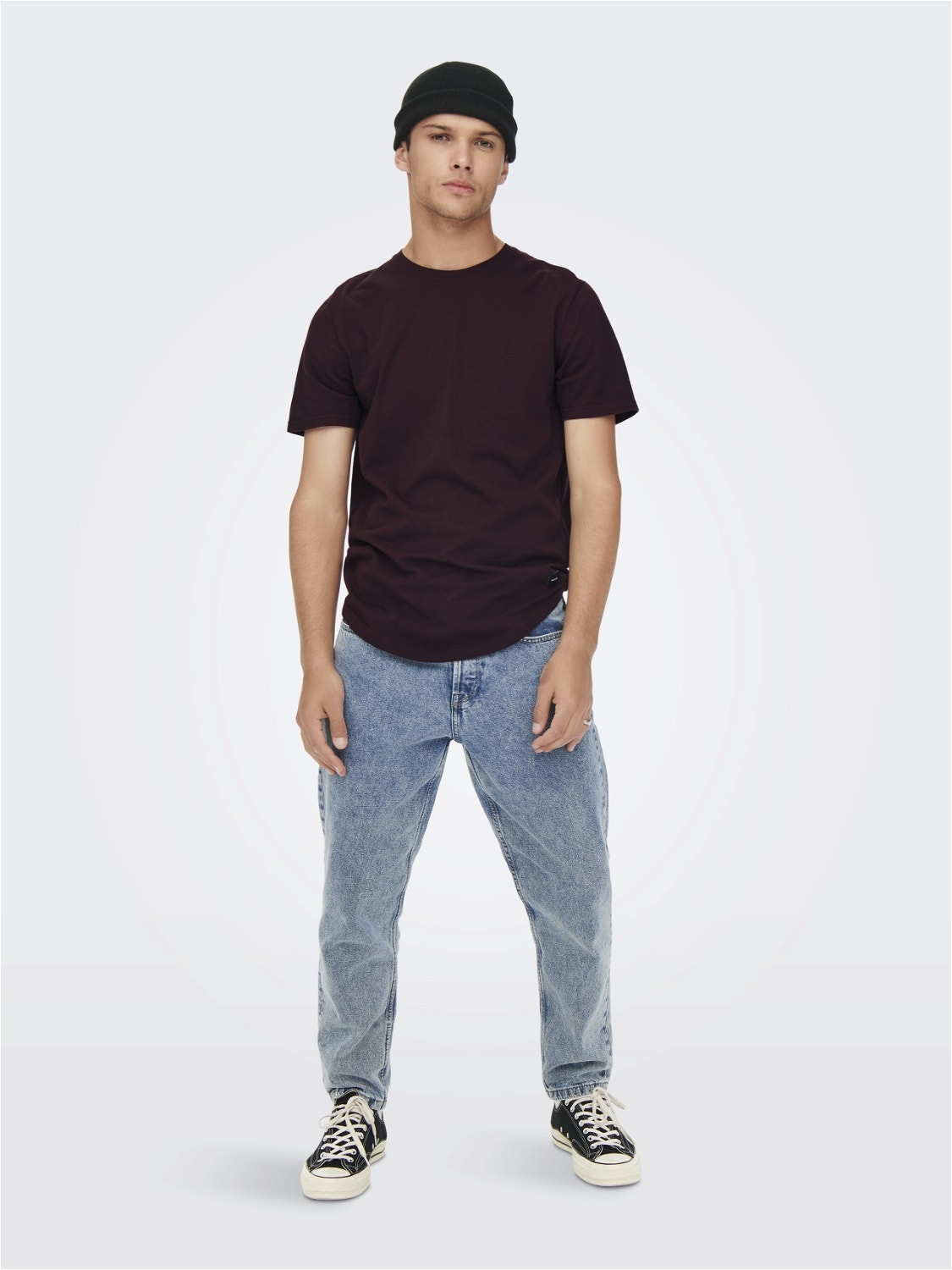 ONLY & SONS Long line fit O-hals T-shirts -Fudge - 22002973