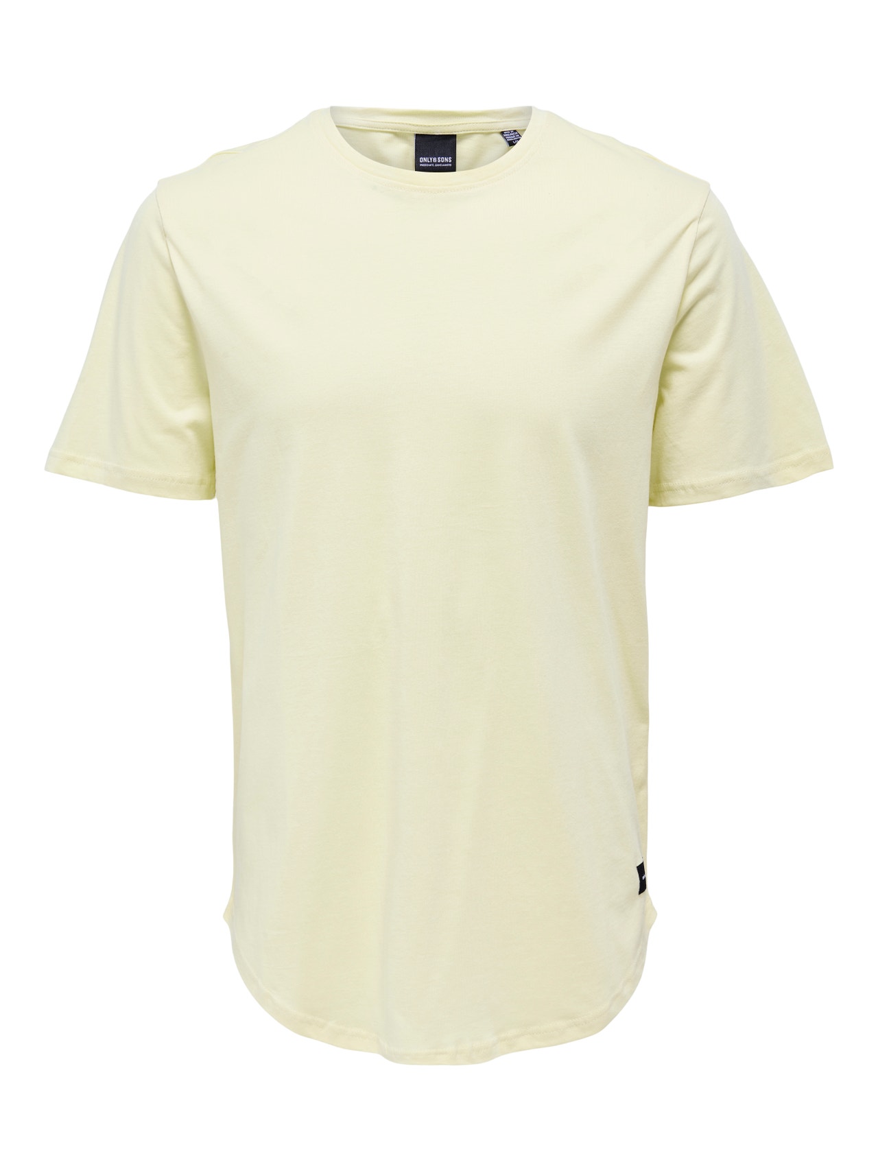 ONLY & SONS Lang geschnitten Rundhals T-Shirt -Mellow Yellow - 22002973