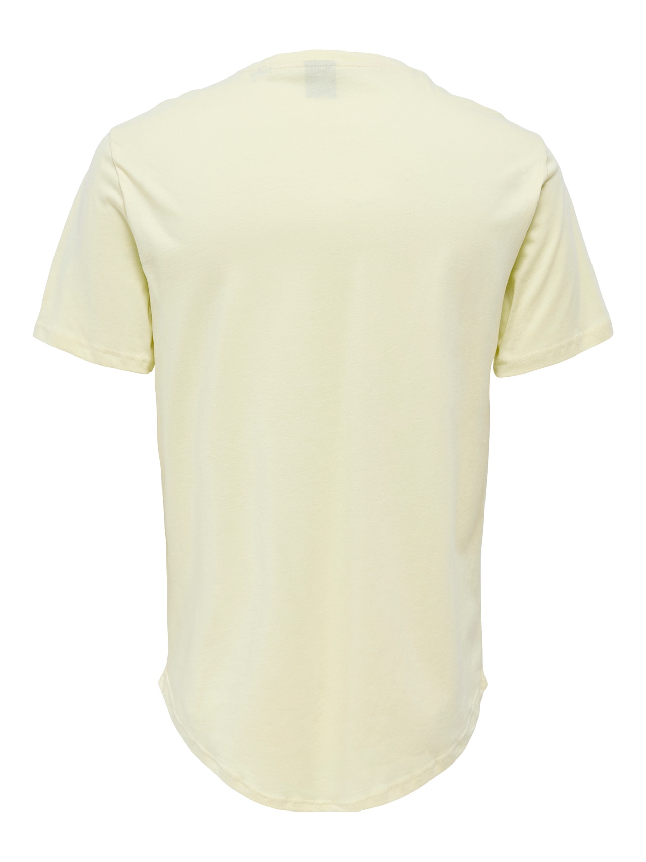 ONLY & SONS Long Line Fit O-ringning T-shirt -Mellow Yellow - 22002973