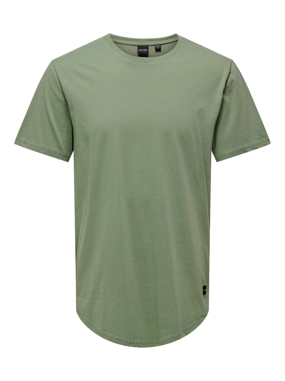 ONLY & SONS Long o-neck t-shirt -Hedge Green - 22002973