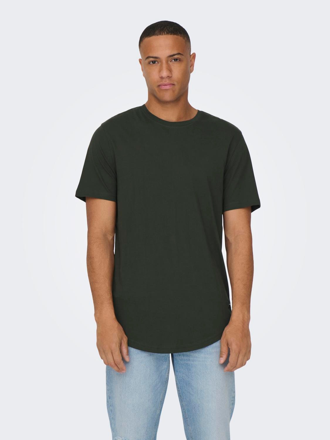 ONLY & SONS Camisetas Corte long line Cuello redondo -Rosin - 22002973