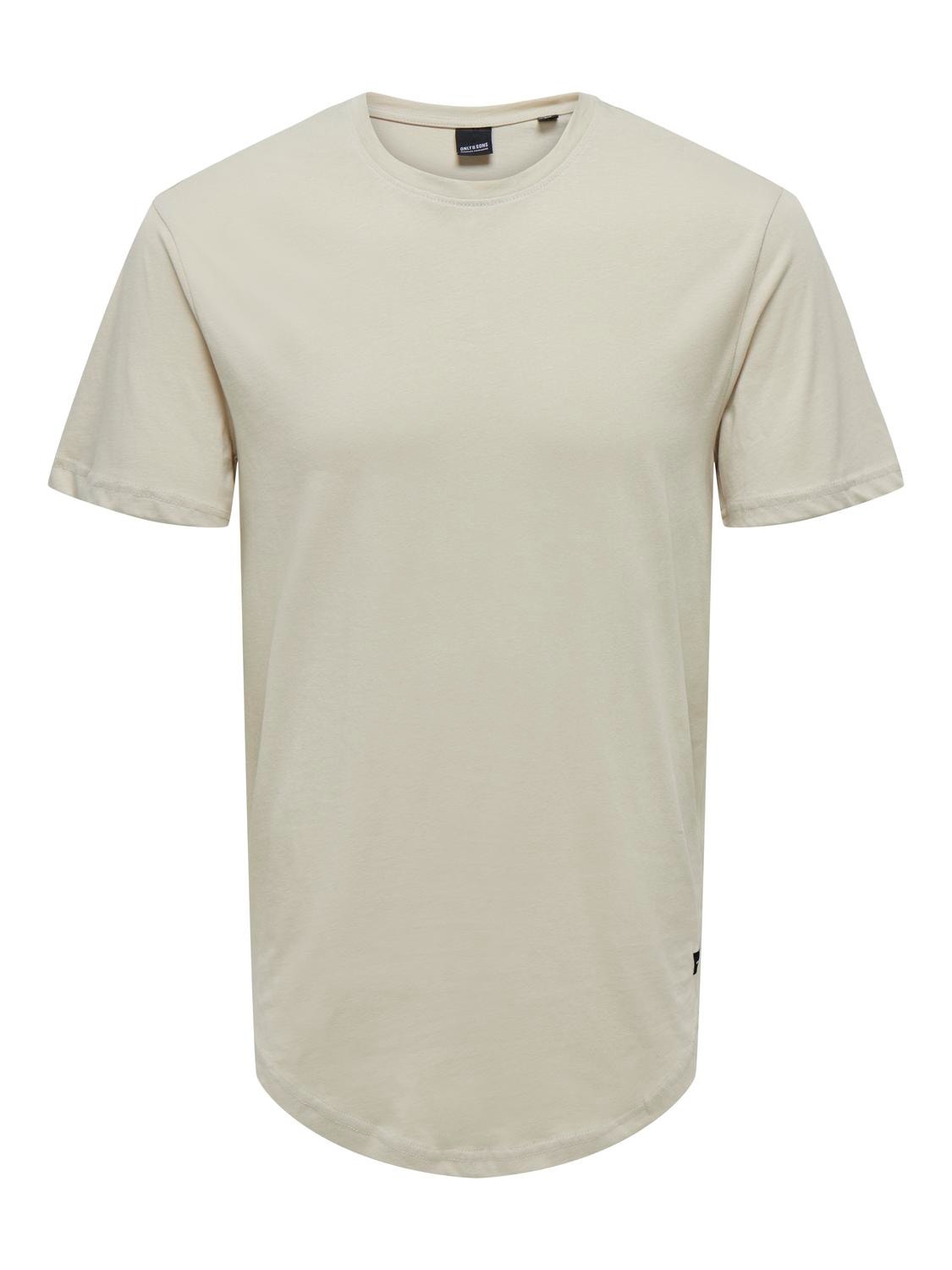 ONLY & SONS Camisetas Corte long line Cuello redondo -Silver Lining - 22002973