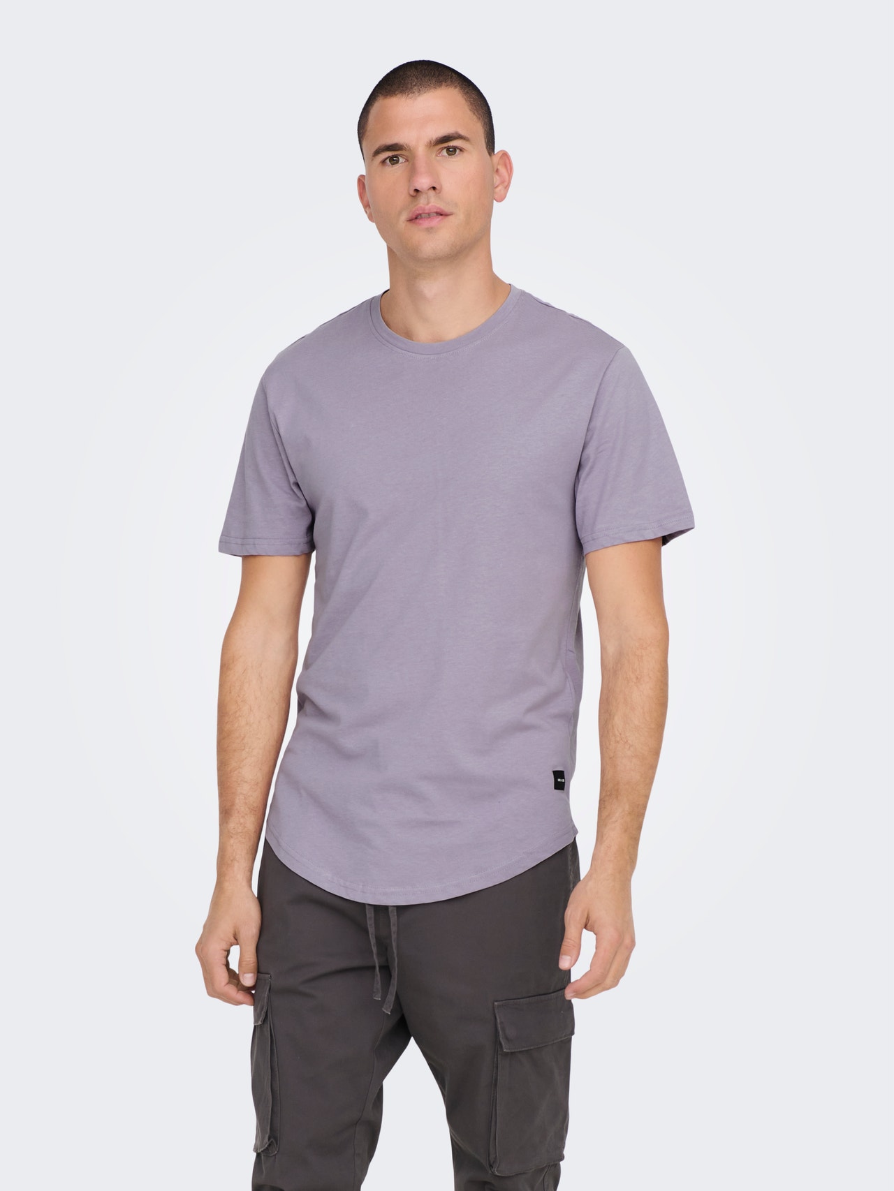 ONLY & SONS Long Line Fit O-hals T-skjorte -Purple Ash - 22002973