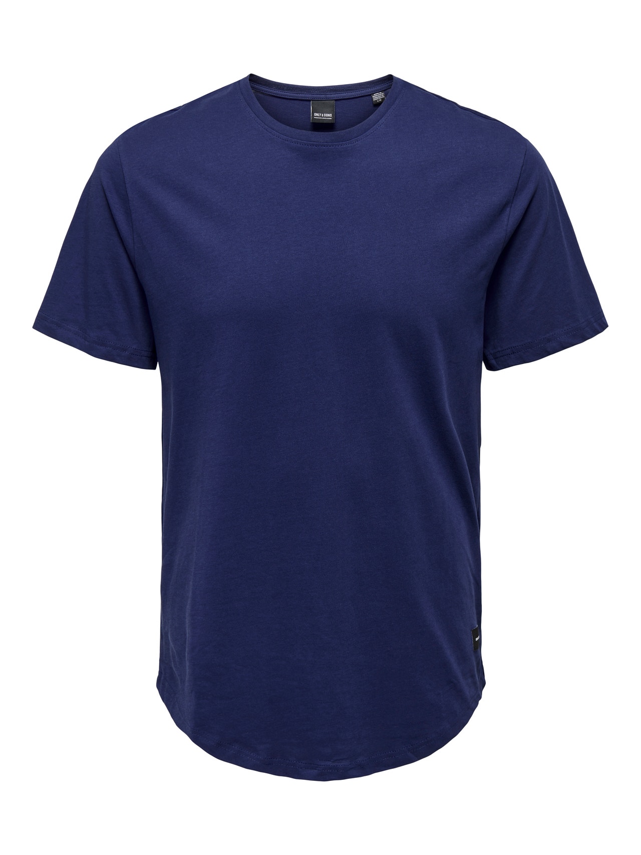 ONLY & SONS T-shirts Long Line Fit Col rond -Beacon Blue - 22002973