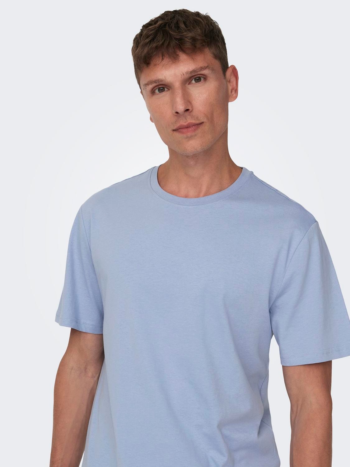 ONLY & SONS T-shirts Long Line Fit Col rond -Eventide - 22002973