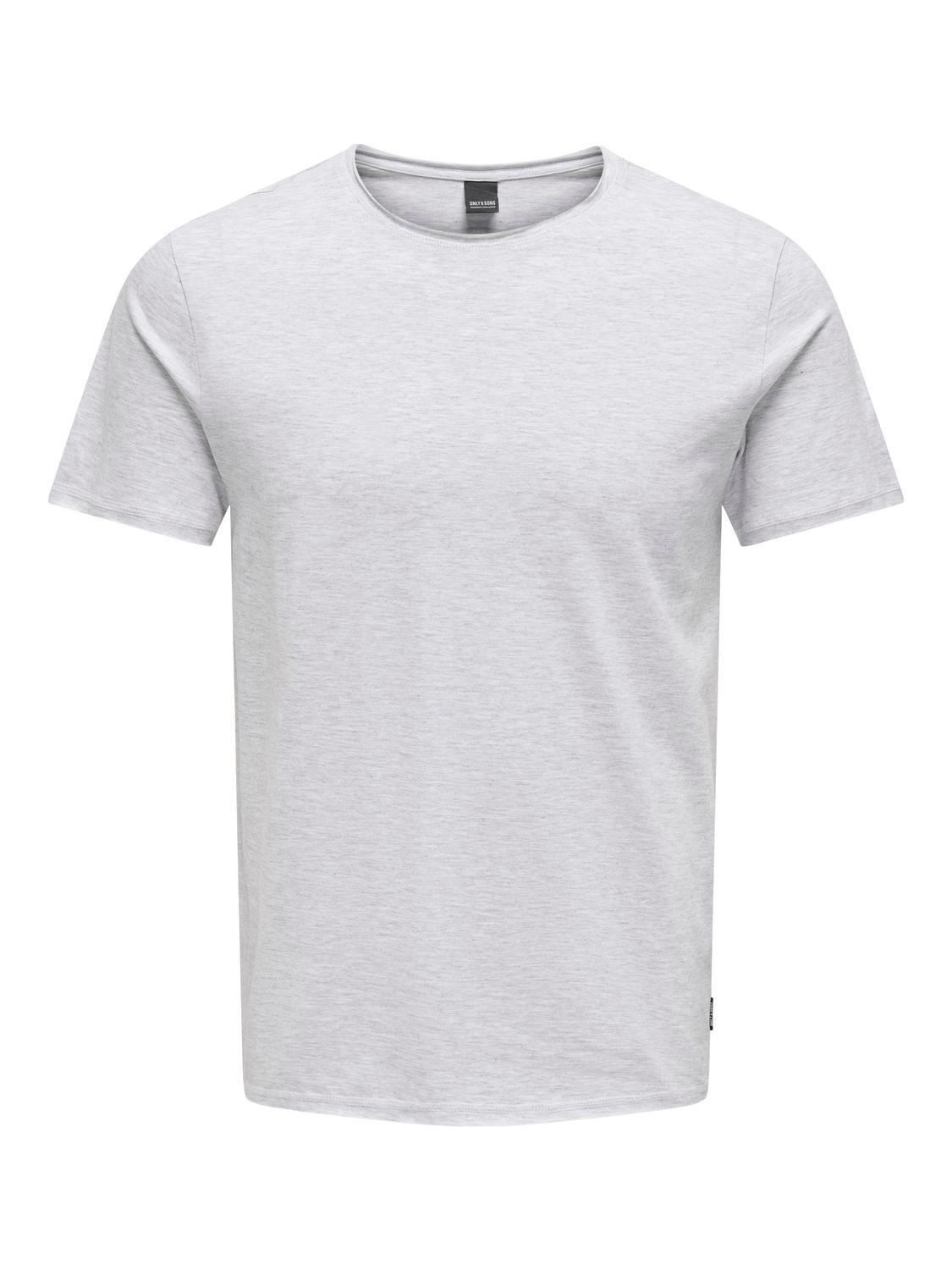 ONLY & SONS Normal geschnitten Rundhals T-Shirt -White - 22005108