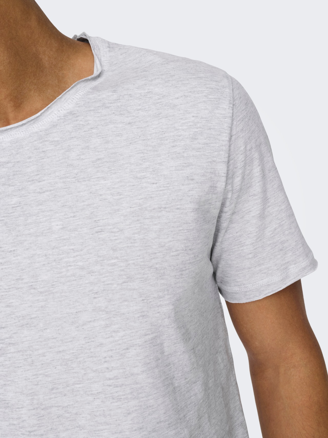 ONLY & SONS Normal geschnitten Rundhals T-Shirt -White - 22005108