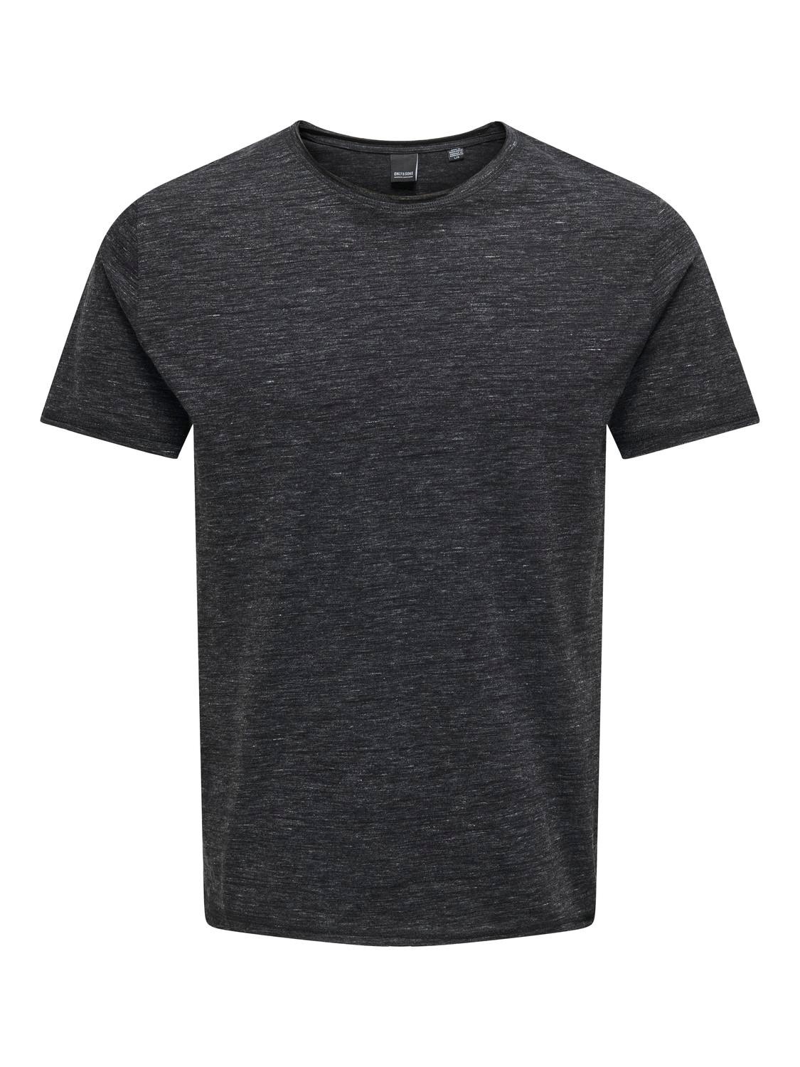 ONLY & SONS Normal passform O-ringning T-shirt -Black - 22005108