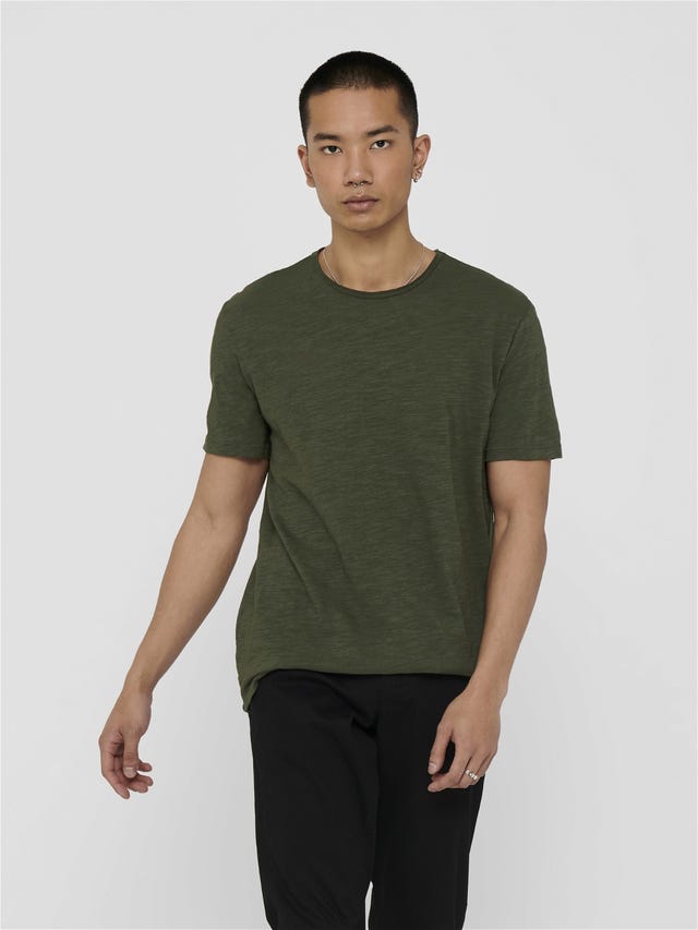 ONLY & SONS Regular Fit Round Neck T-Shirt - 22005108
