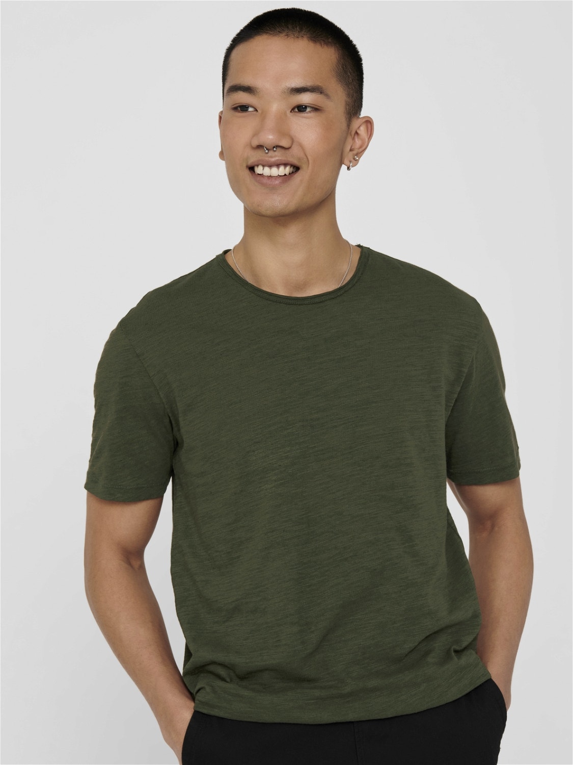 ONLY & SONS Regular Fit O-Neck T-Shirt -Forest Night - 22005108