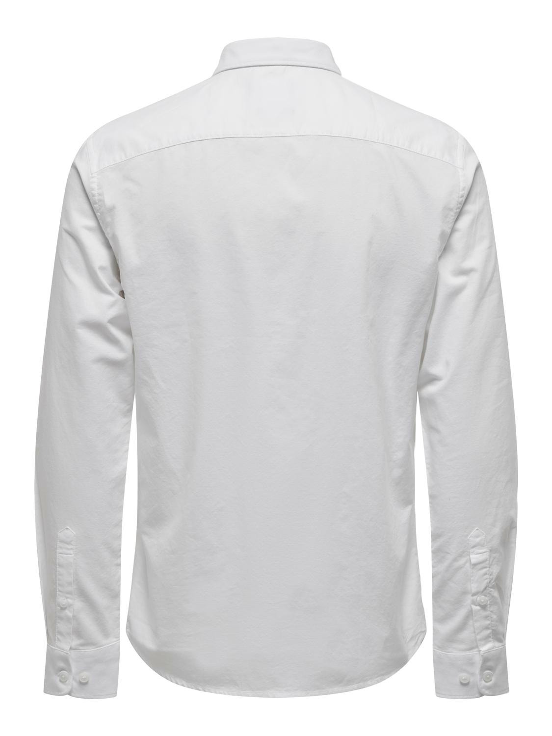 ONLY & SONS Camisas Corte slim Cuello abotonado -White - 22006479