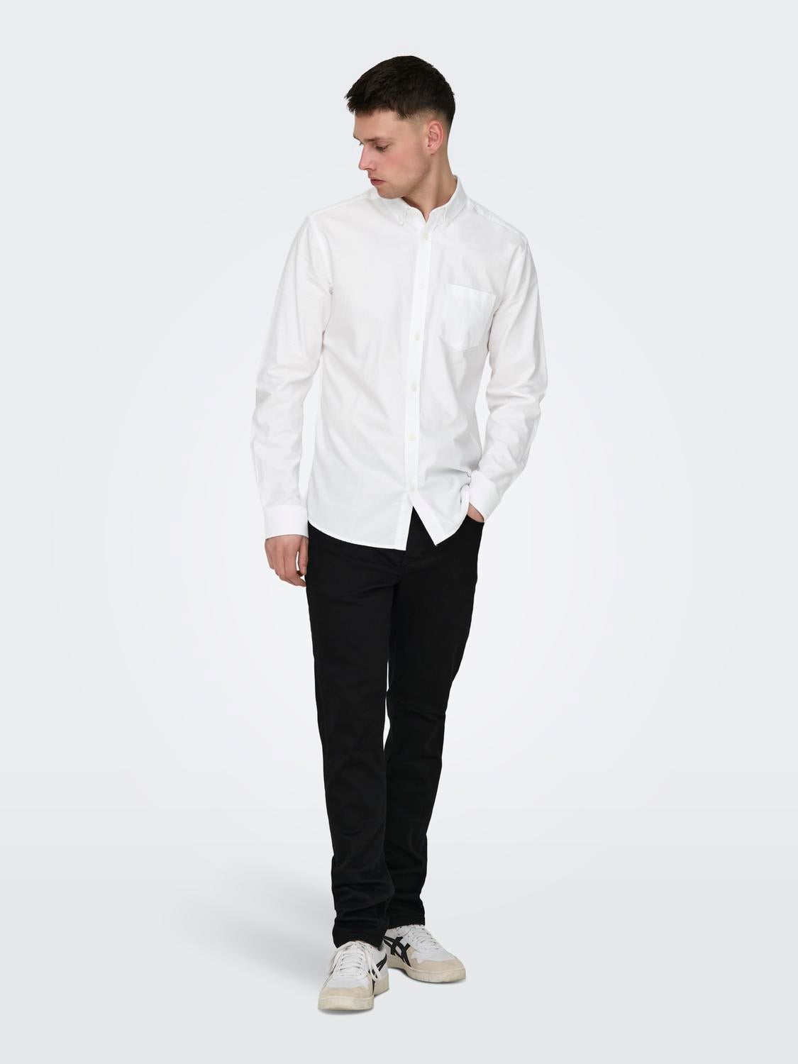 Slim Fit Button-Down Kragen Hemd