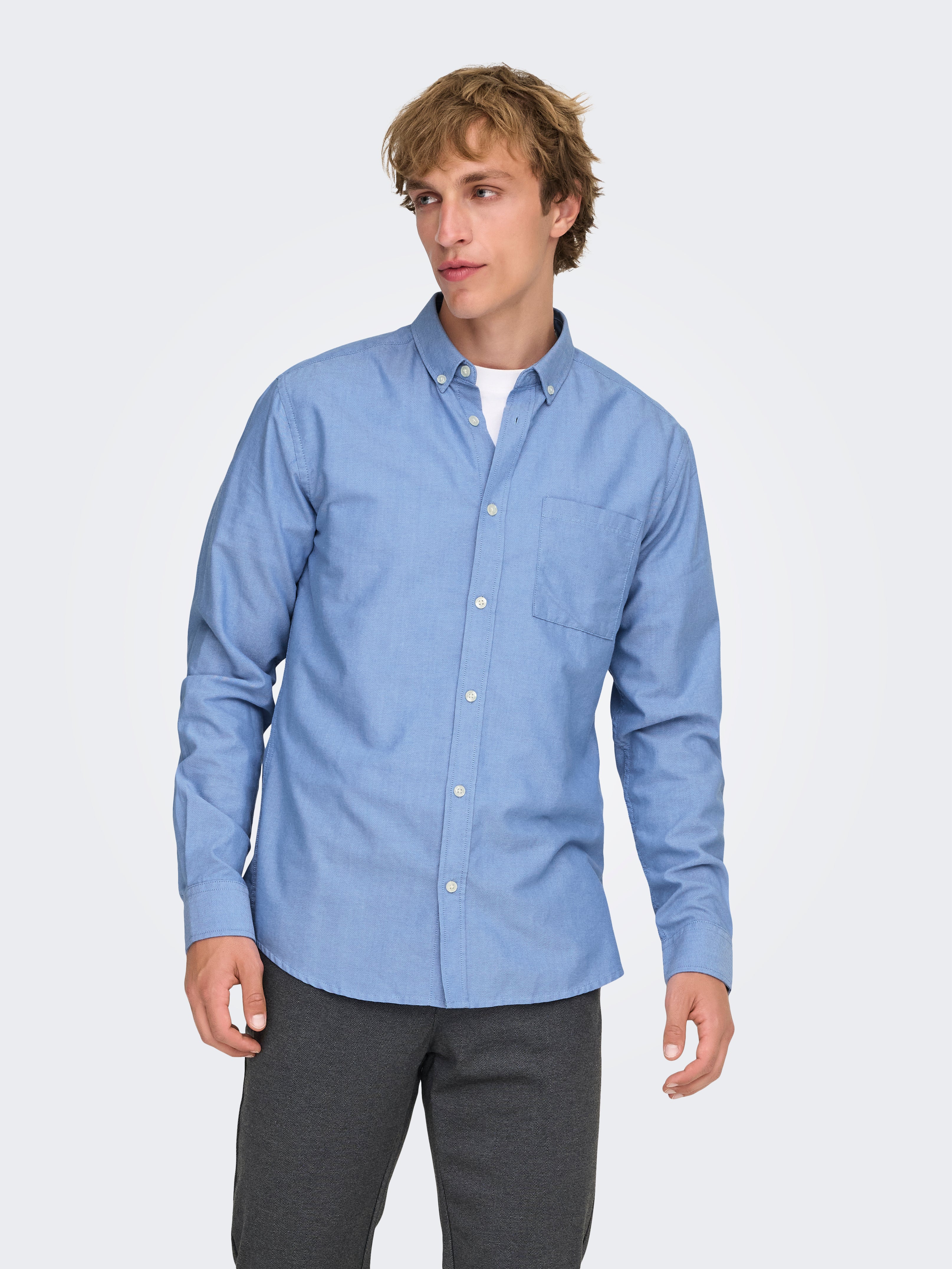 Slim Fit Button Down Collar Shirt 