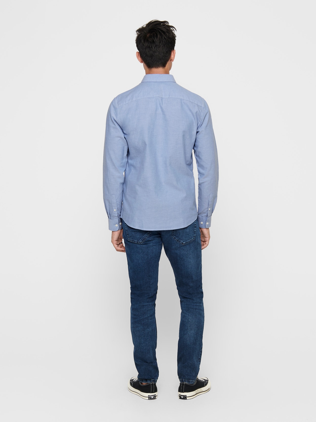 ONLY & SONS Slim Fit Kneppet krage Skjorte -Cashmere Blue - 22006479