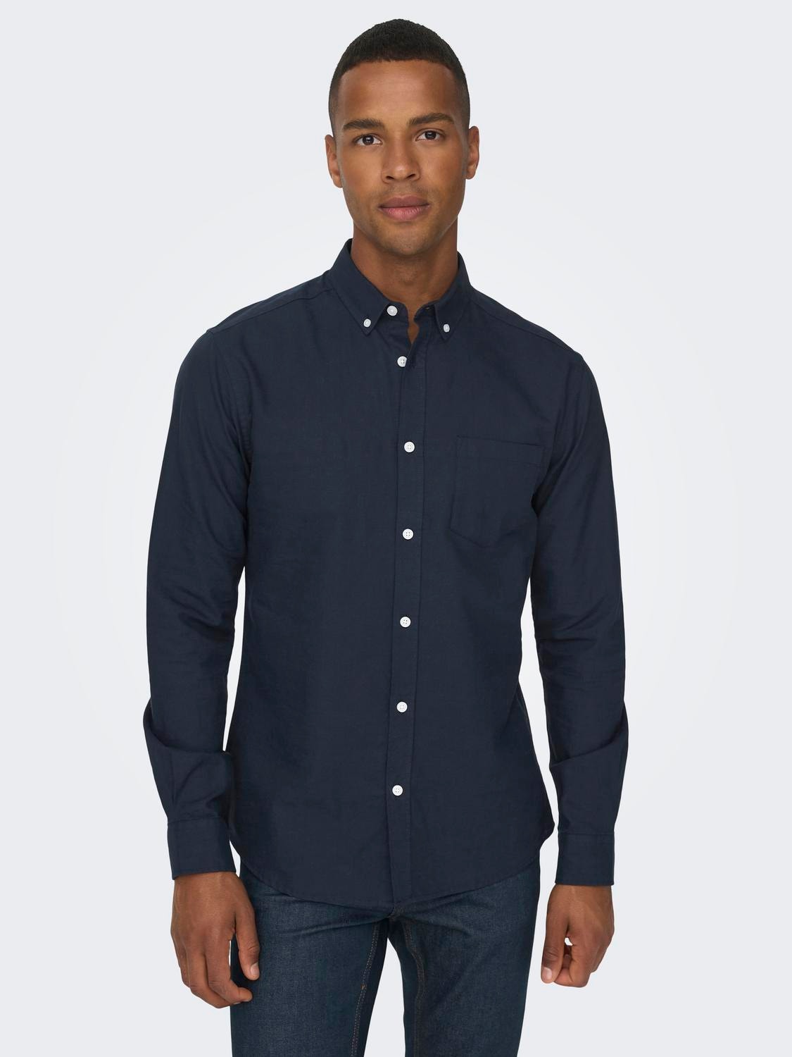ONLY & SONS Slim fit shirt -Dark Navy - 22006479