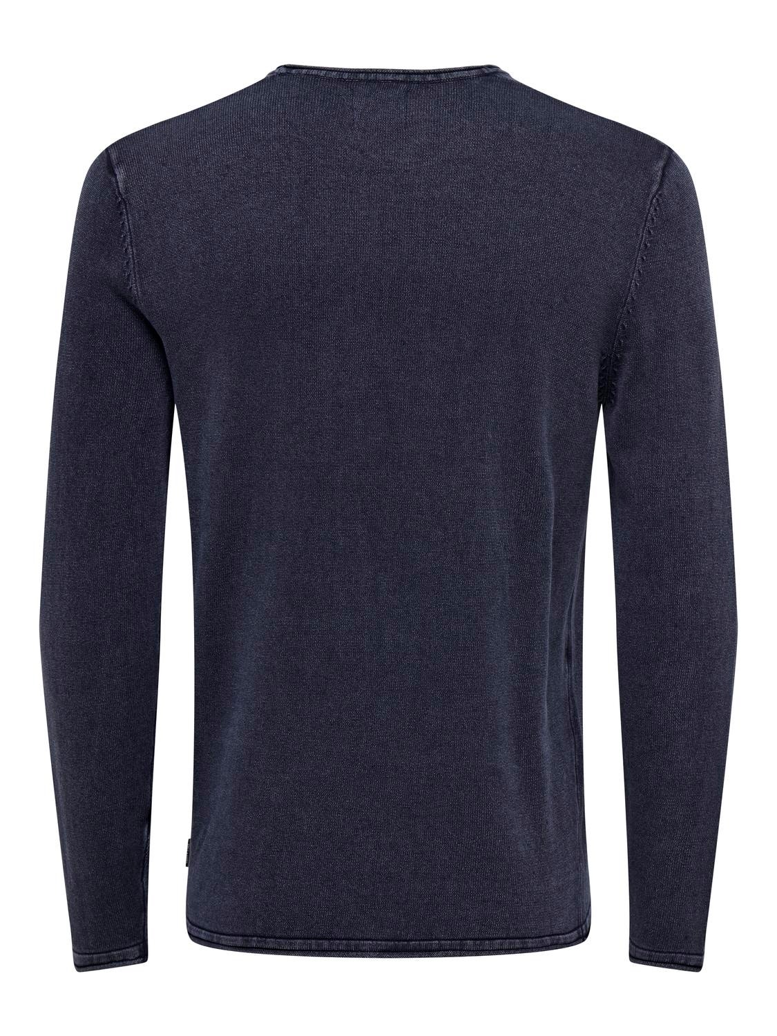 ONLY & SONS Crew neck knitted pullover -Dress Blues - 22006806