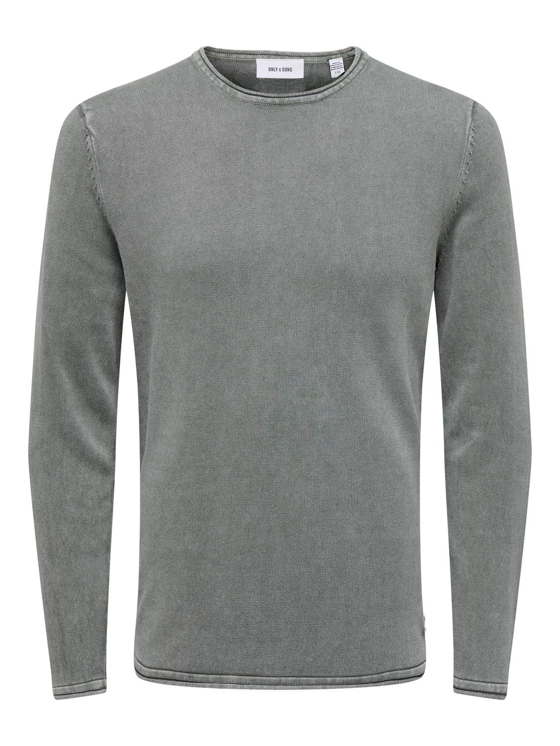 Crew neck knitted pullover | Dark Grey | ONLY & SONS®