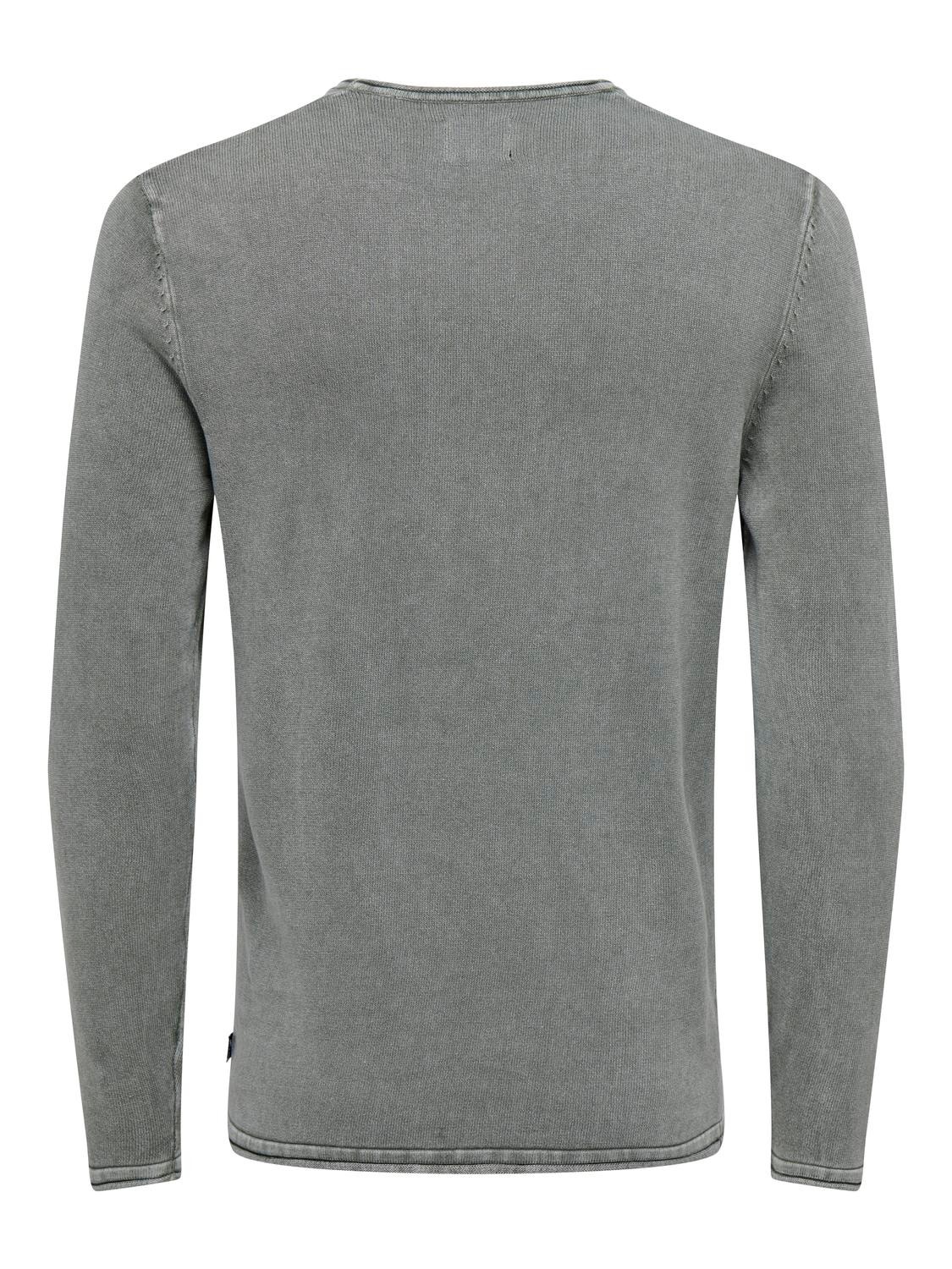 ONLY & SONS Crew neck knitted pullover -Castor Gray - 22006806