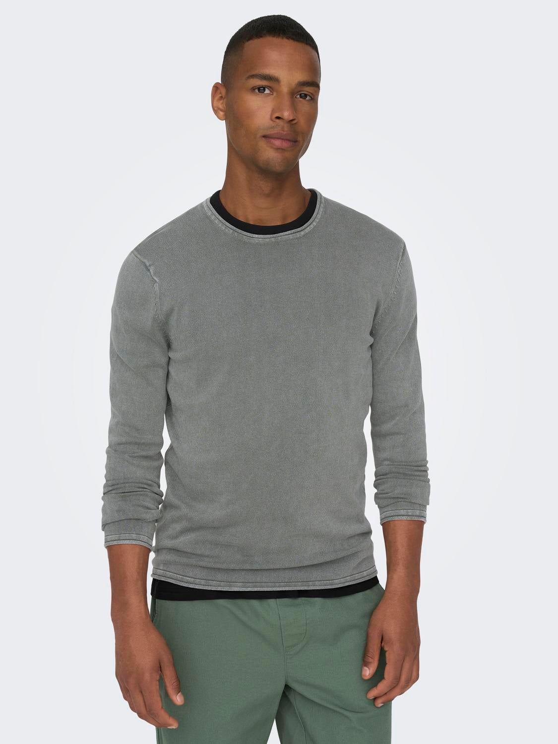 Only & Sons Pull 22006806 Homme Gris EU S