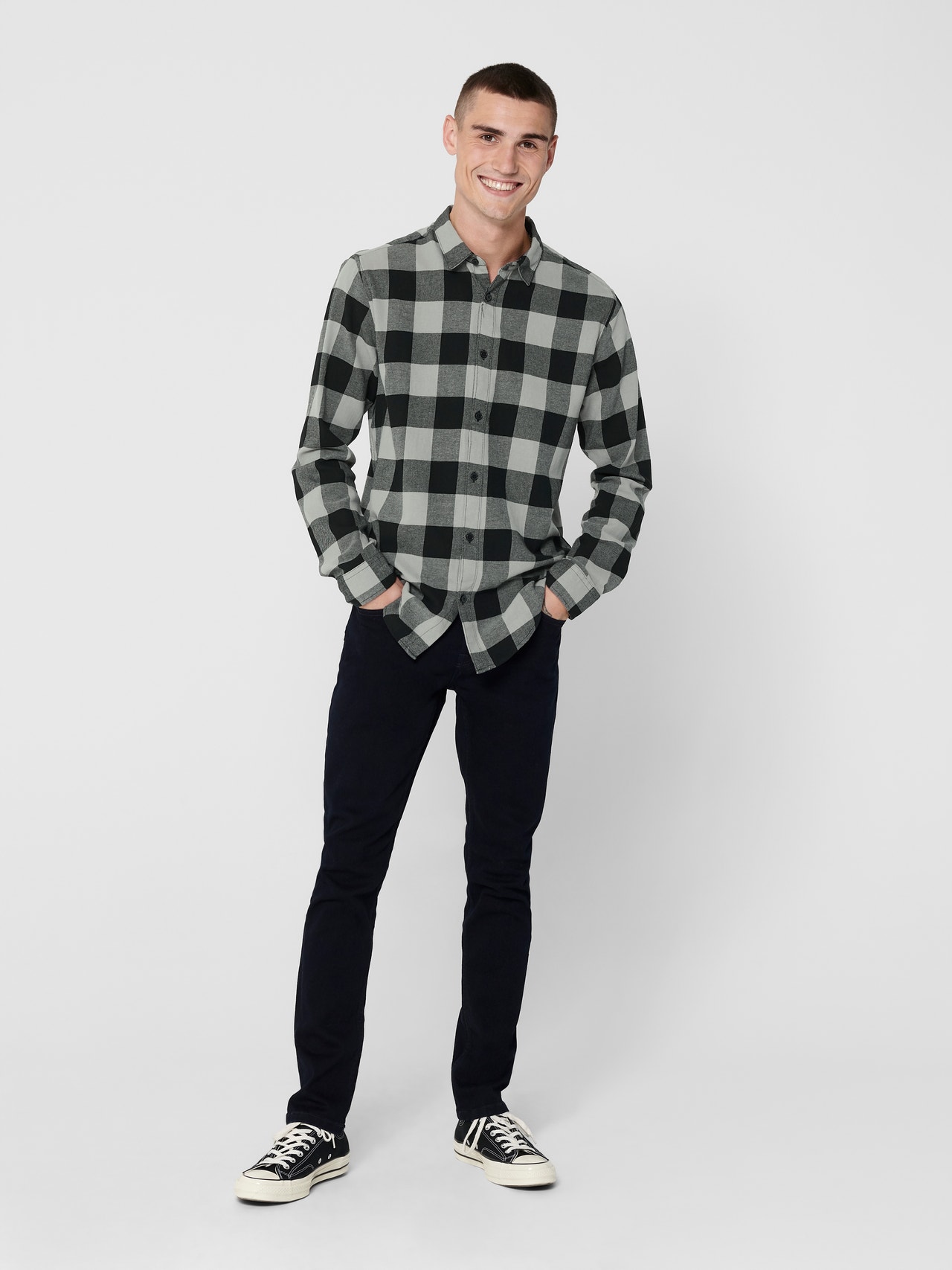 ONLY & SONS Slim fit checked shirt -Griffin - 22007112