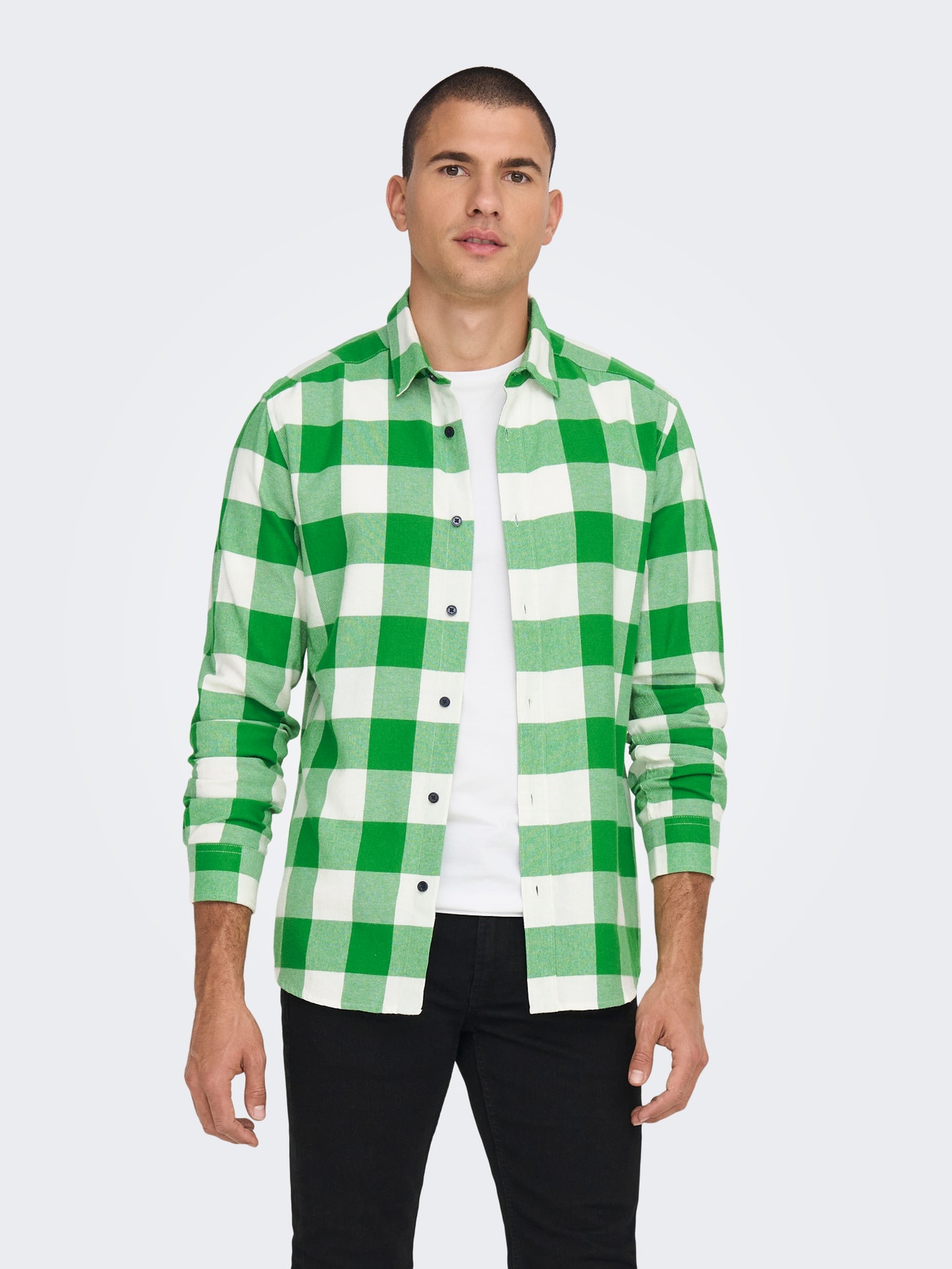 ONLY & SONS Slim Fit Shirt collar Shirt -Medium Green - 22007112