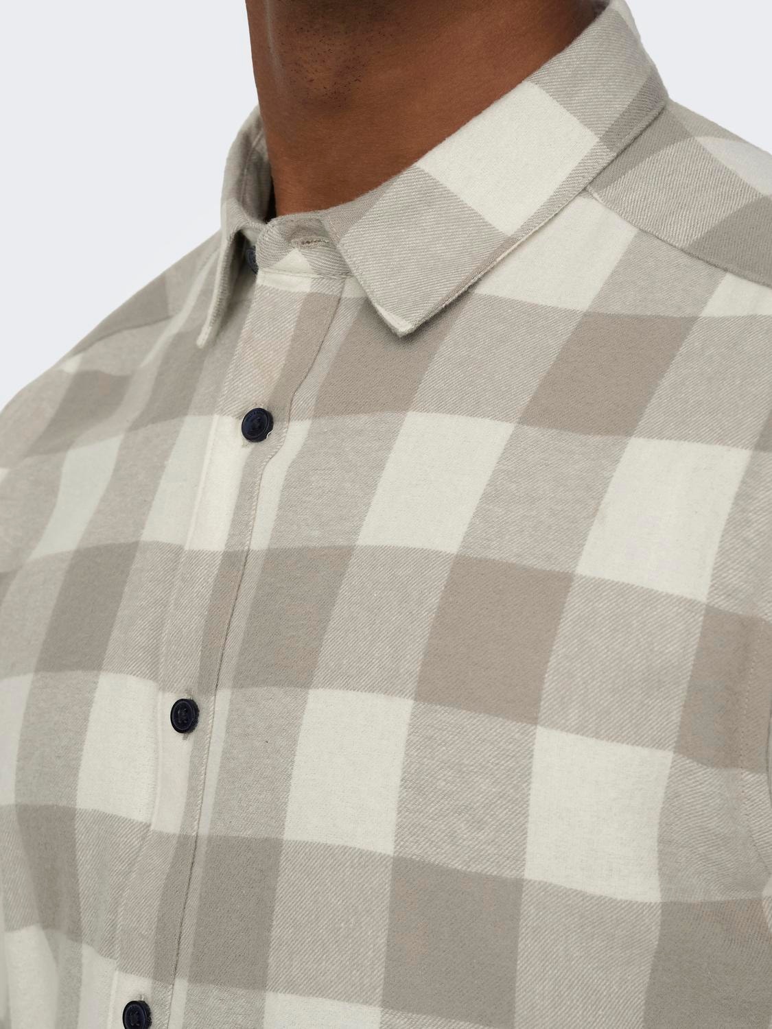 ONLY & SONS ternet slim fit skjorte -Antique White - 22007112