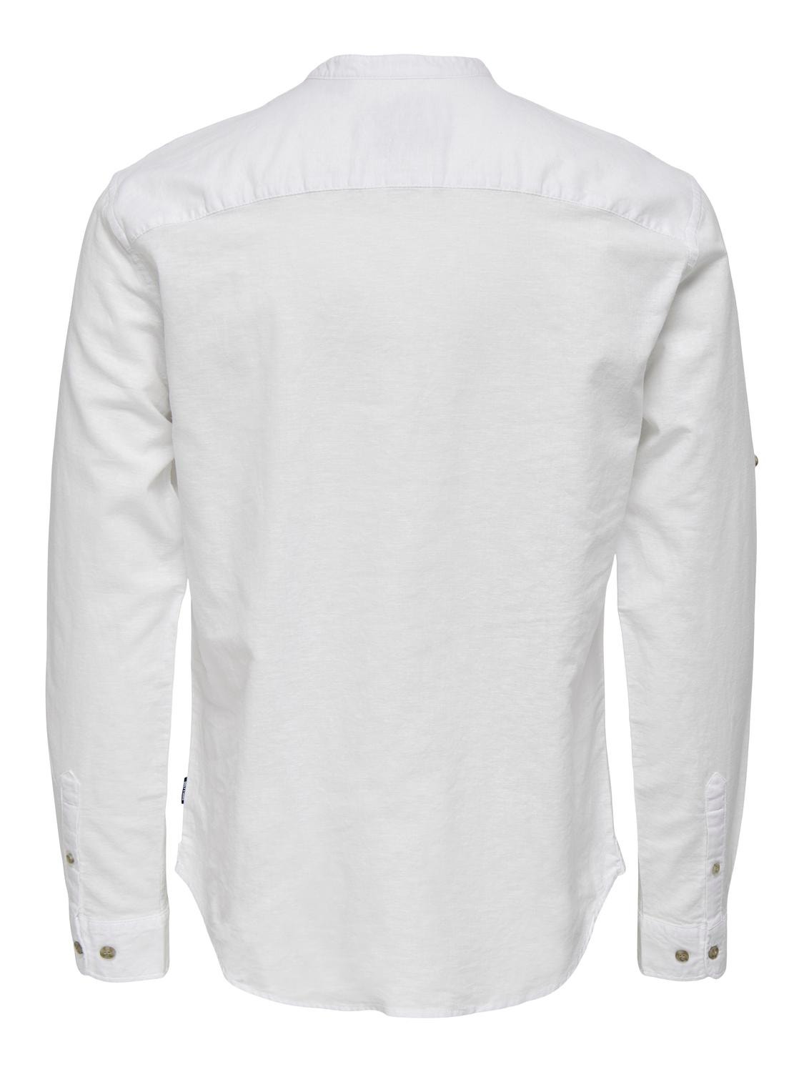 ONLY & SONS Camisas Corte slim Cuello Mao -White - 22009883