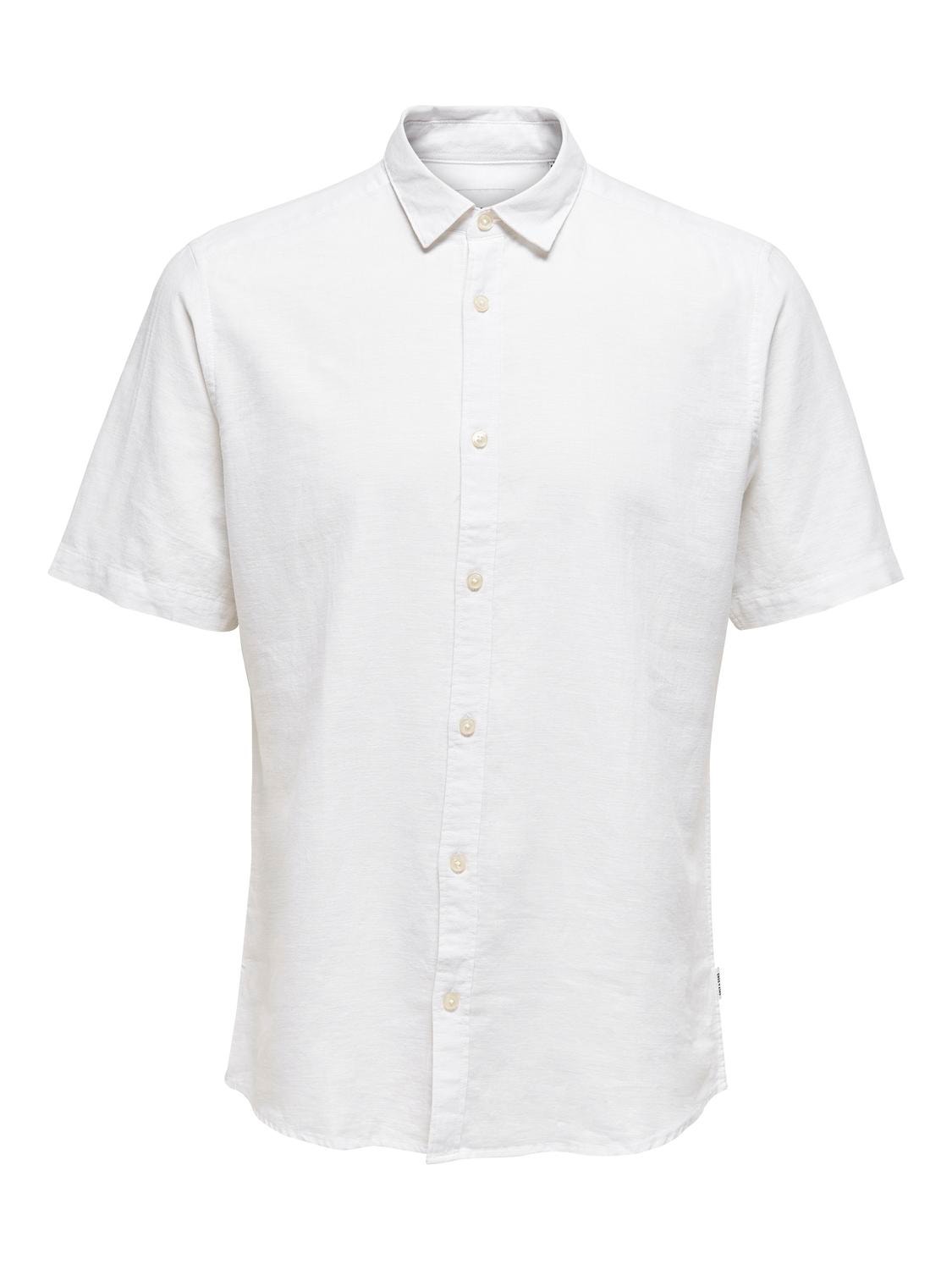 ONLY & SONS Slim fit Overhemd kraag Overhemd -White - 22009885