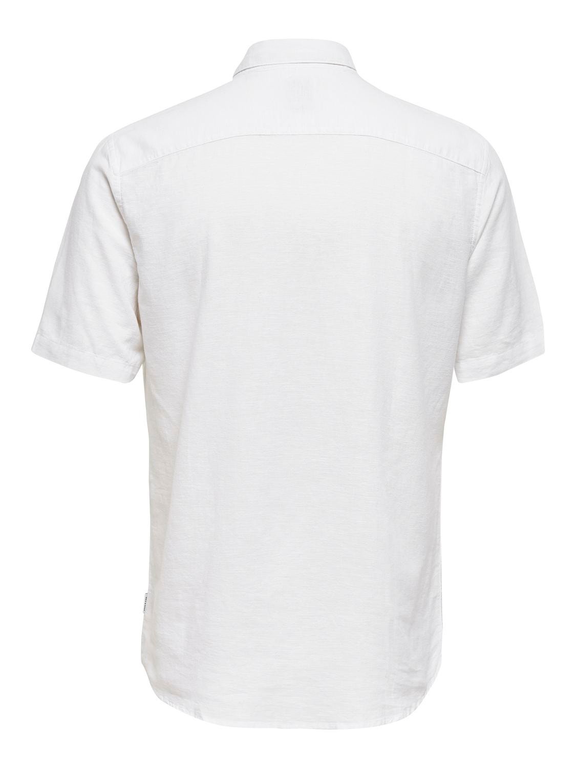 ONLY & SONS Kortærmet slim fit skjorte -White - 22009885