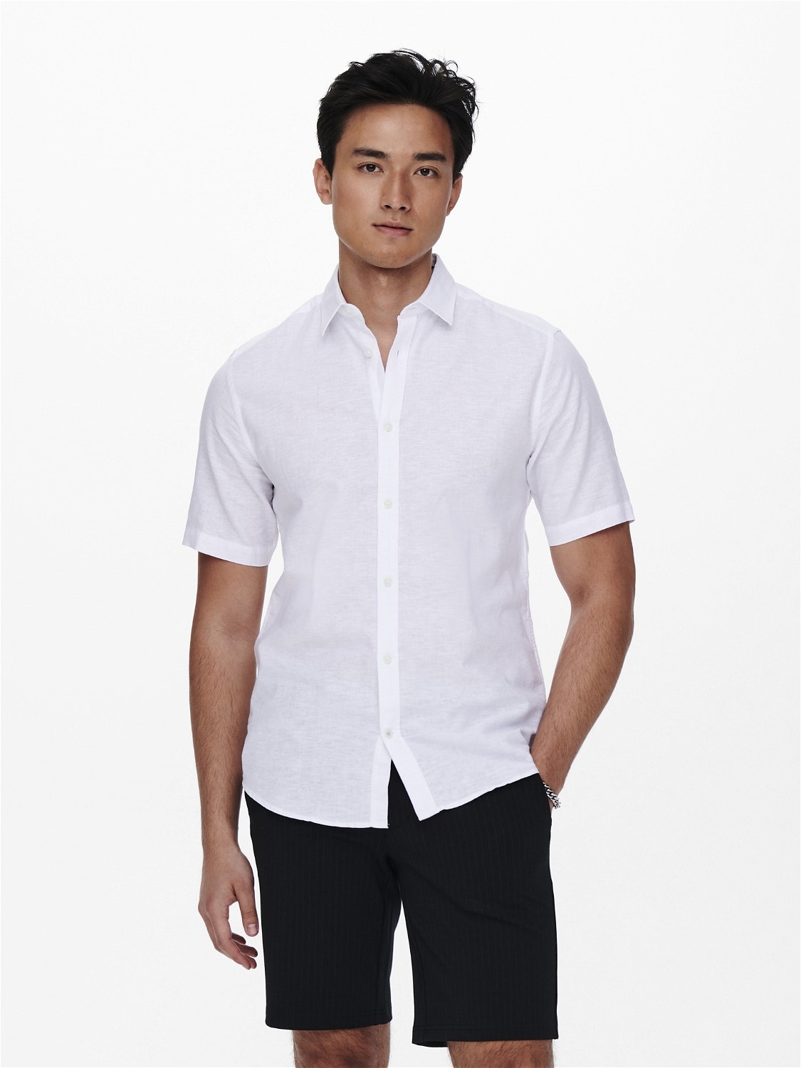 ONLY & SONS Slim fit Overhemd kraag Overhemd -White - 22009885