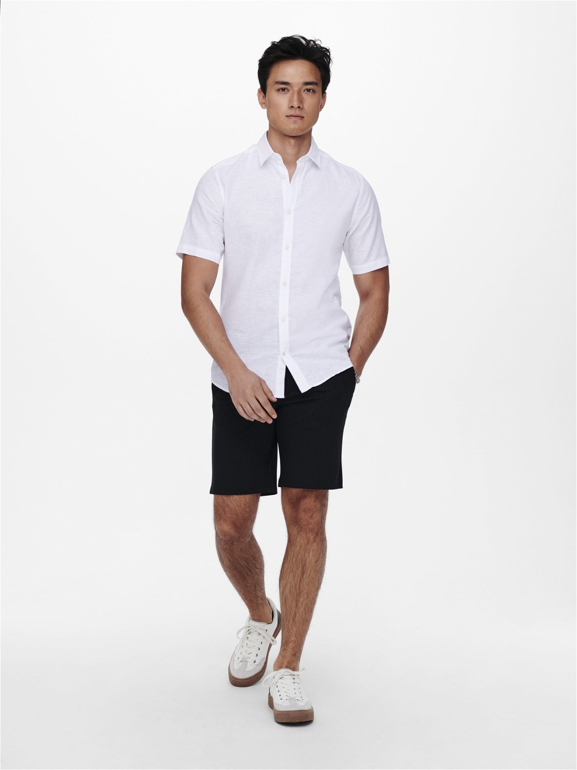 ONLY & SONS Short sleeved slim fit shirt -White - 22009885