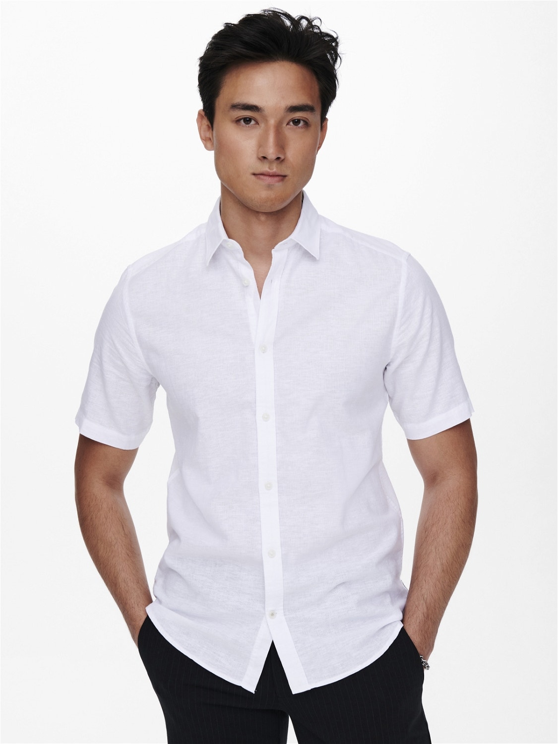 ONLY & SONS Slim Fit Shirt collar Shirt -White - 22009885