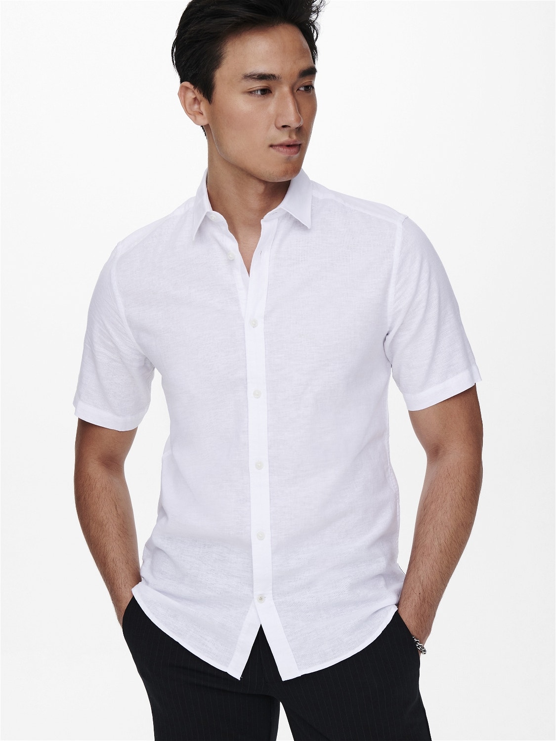 ONLY & SONS Slim Fit Skjortekrage Skjorte -White - 22009885