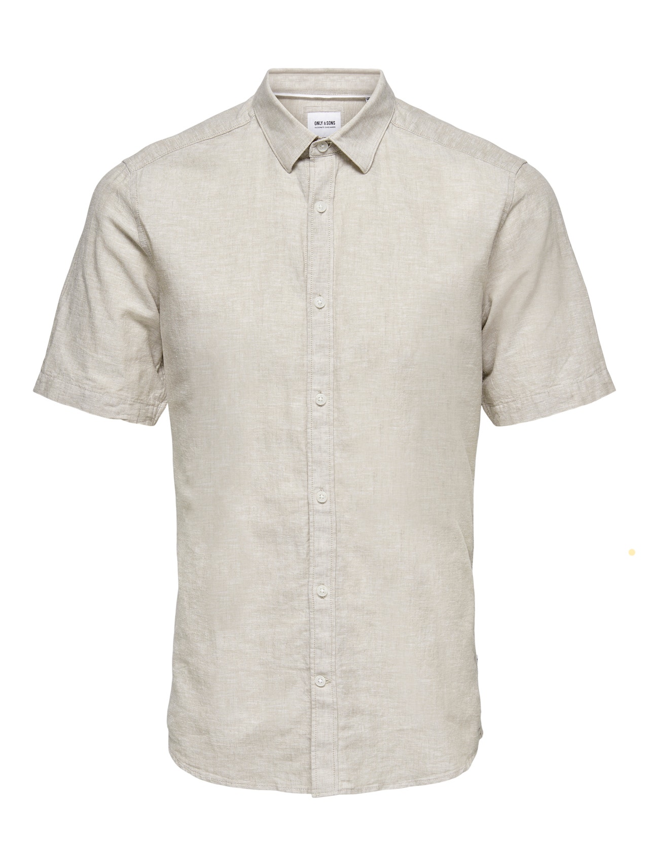 ONLY & SONS Short sleeved slim fit shirt -Chinchilla - 22009885