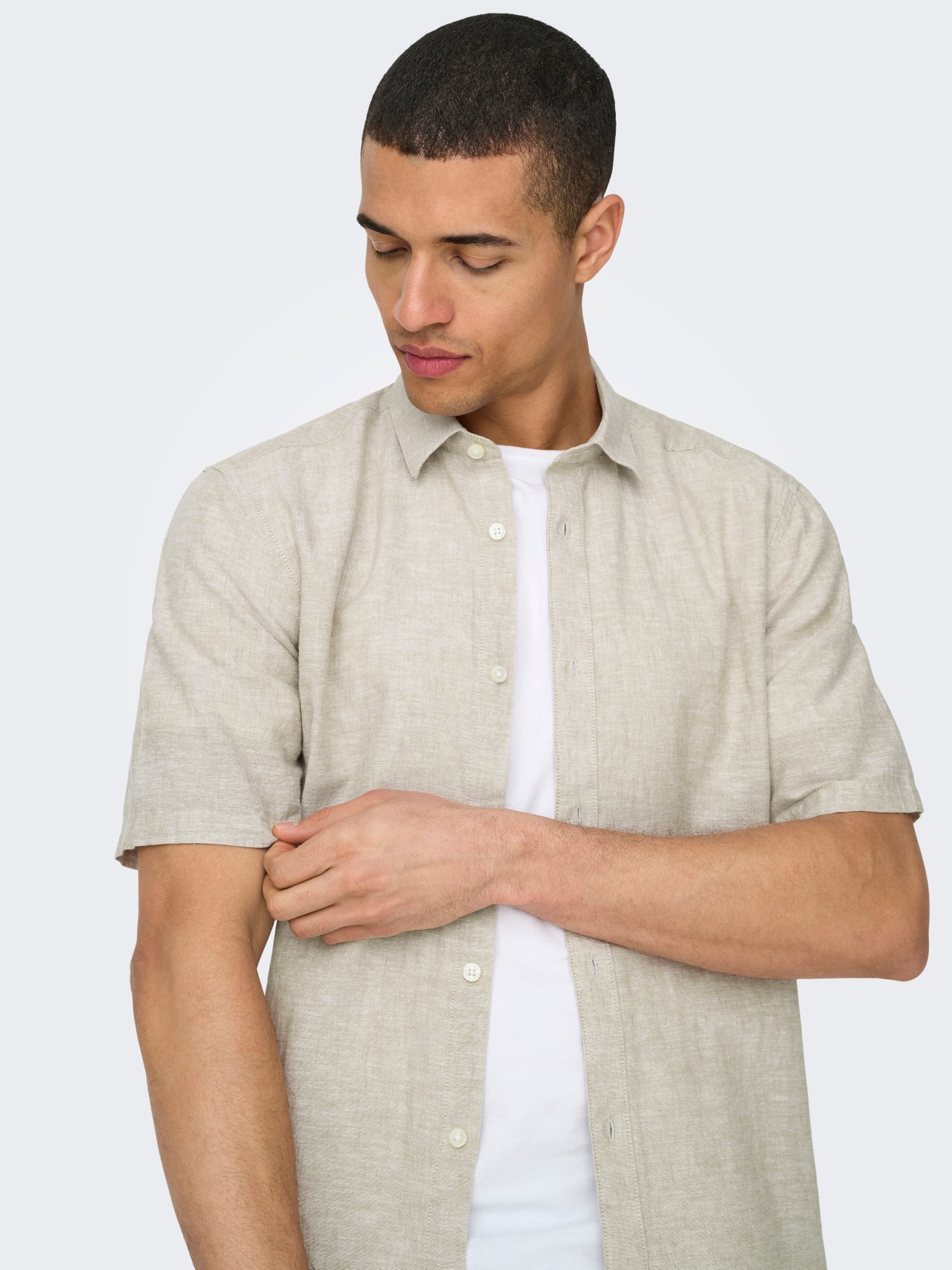 ONLY & SONS Short sleeved shirt -Chinchilla - 22009885