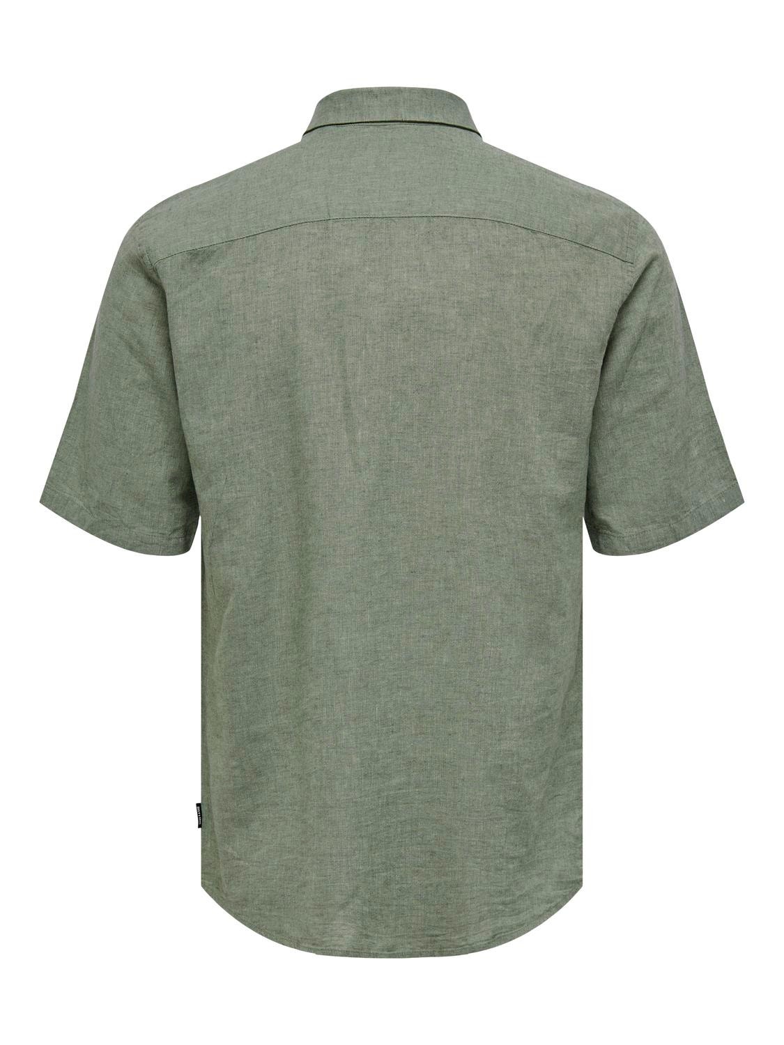 ONLY & SONS Kortærmet slim fit skjorte -Swamp - 22009885