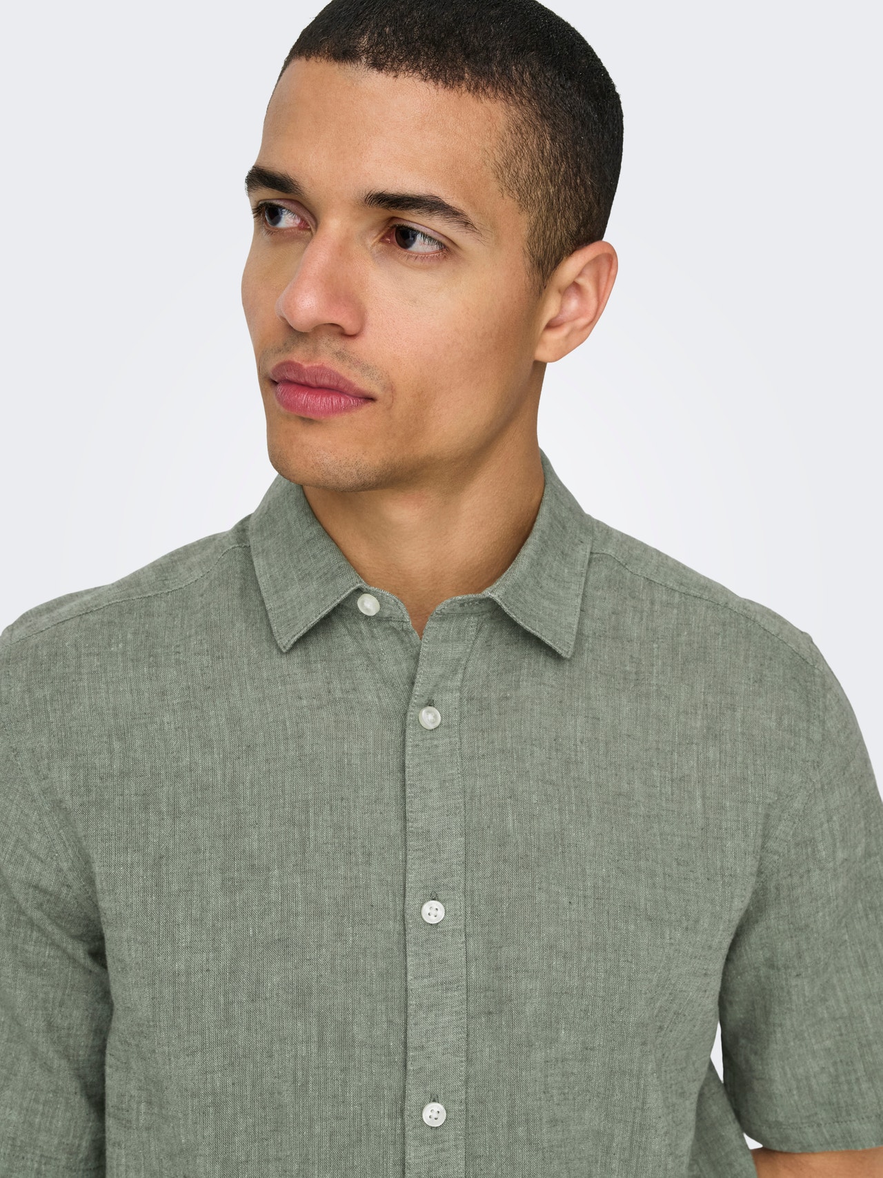 ONLY & SONS Short sleeved slim fit shirt -Swamp - 22009885