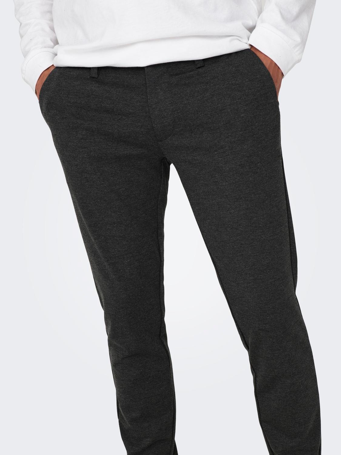 ONLY & SONS Solid colored chinos -Dark Grey Melange - 22010209