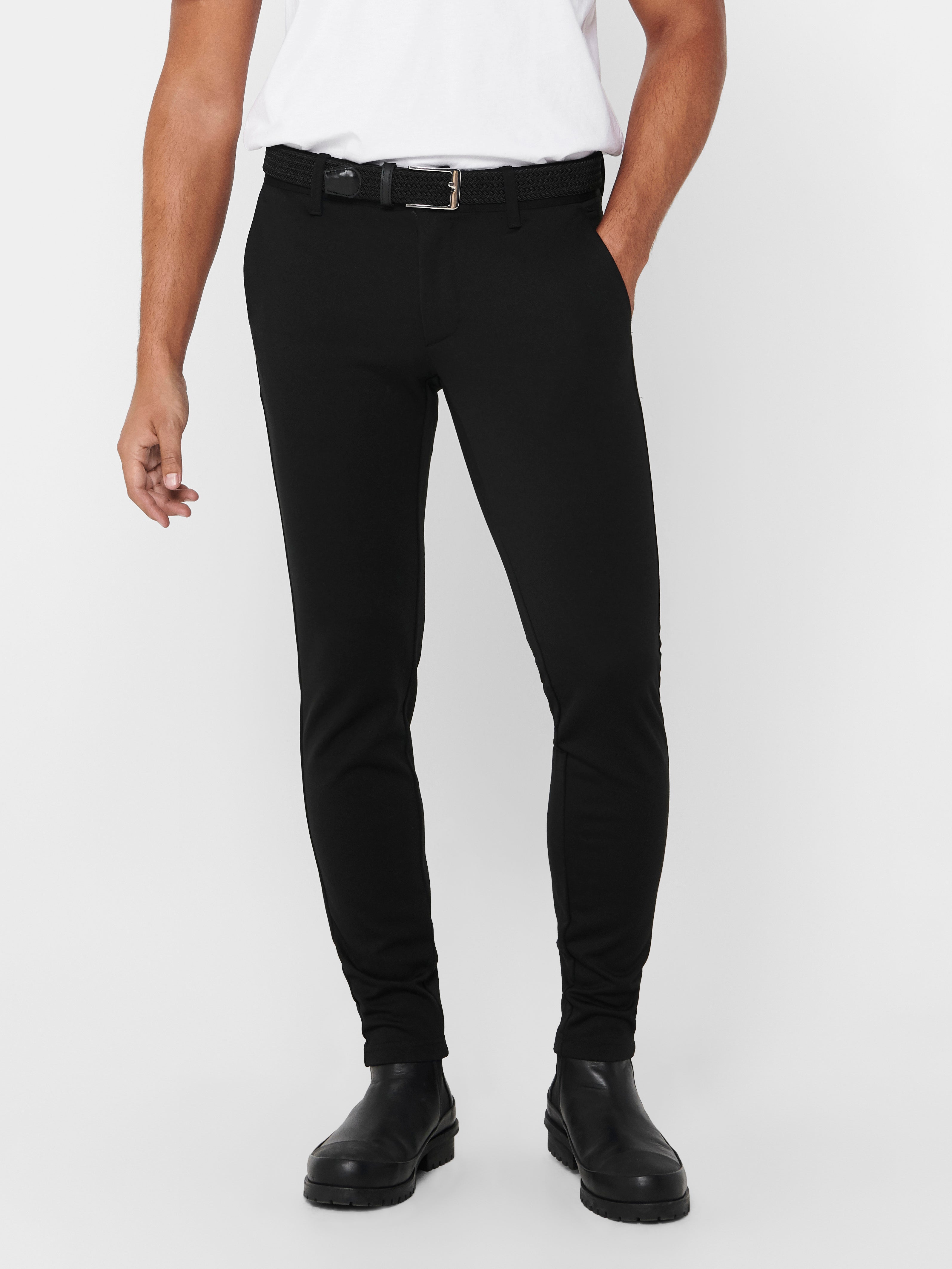 Solid colored chinos, Black