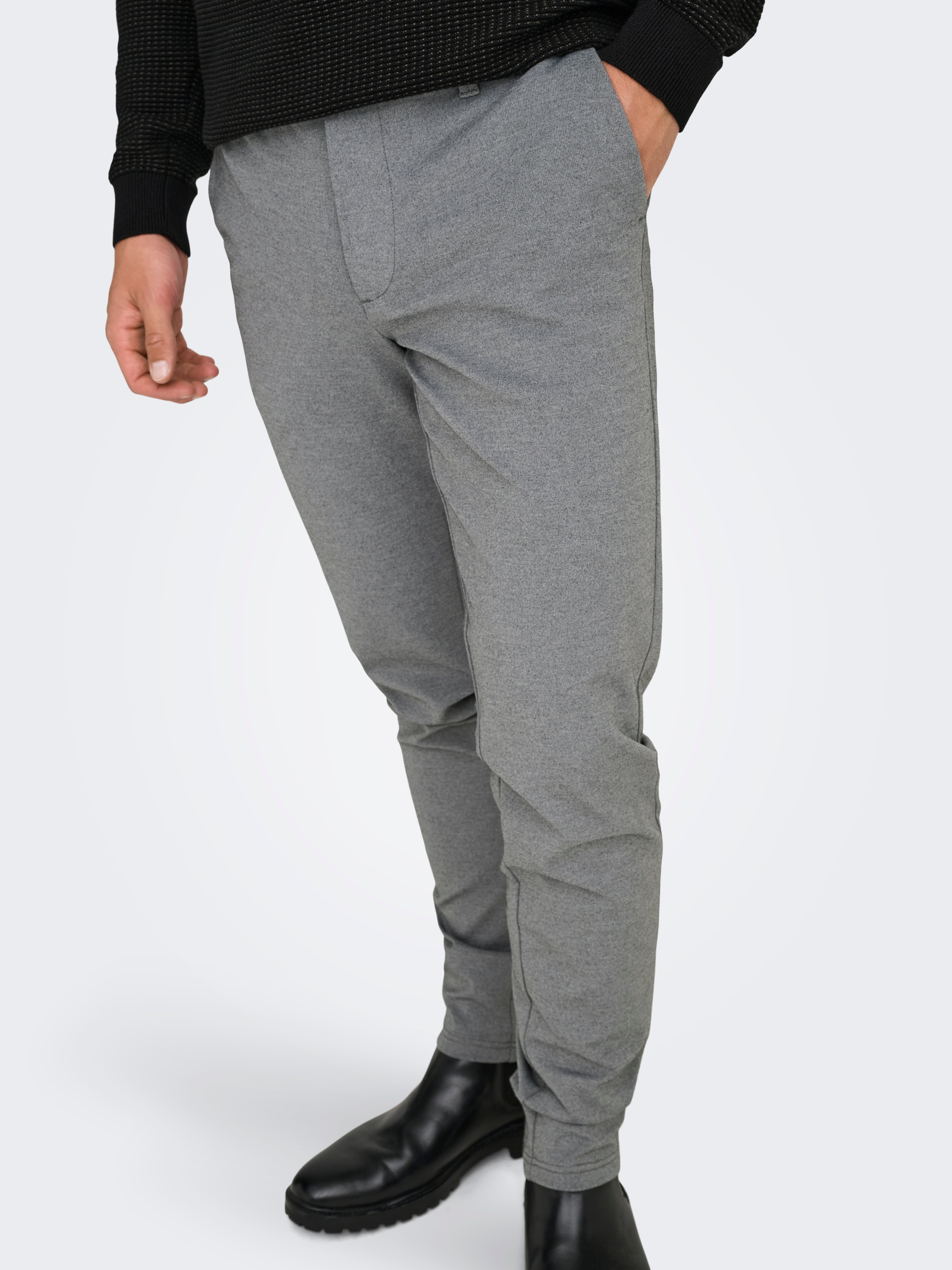 Slim Tapered Fit Trousers | Light Blue 