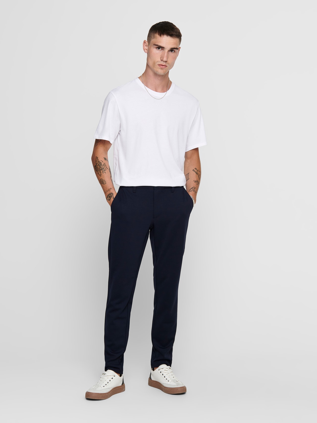 Solid colored chinos | Dark Blue | ONLY & SONS®