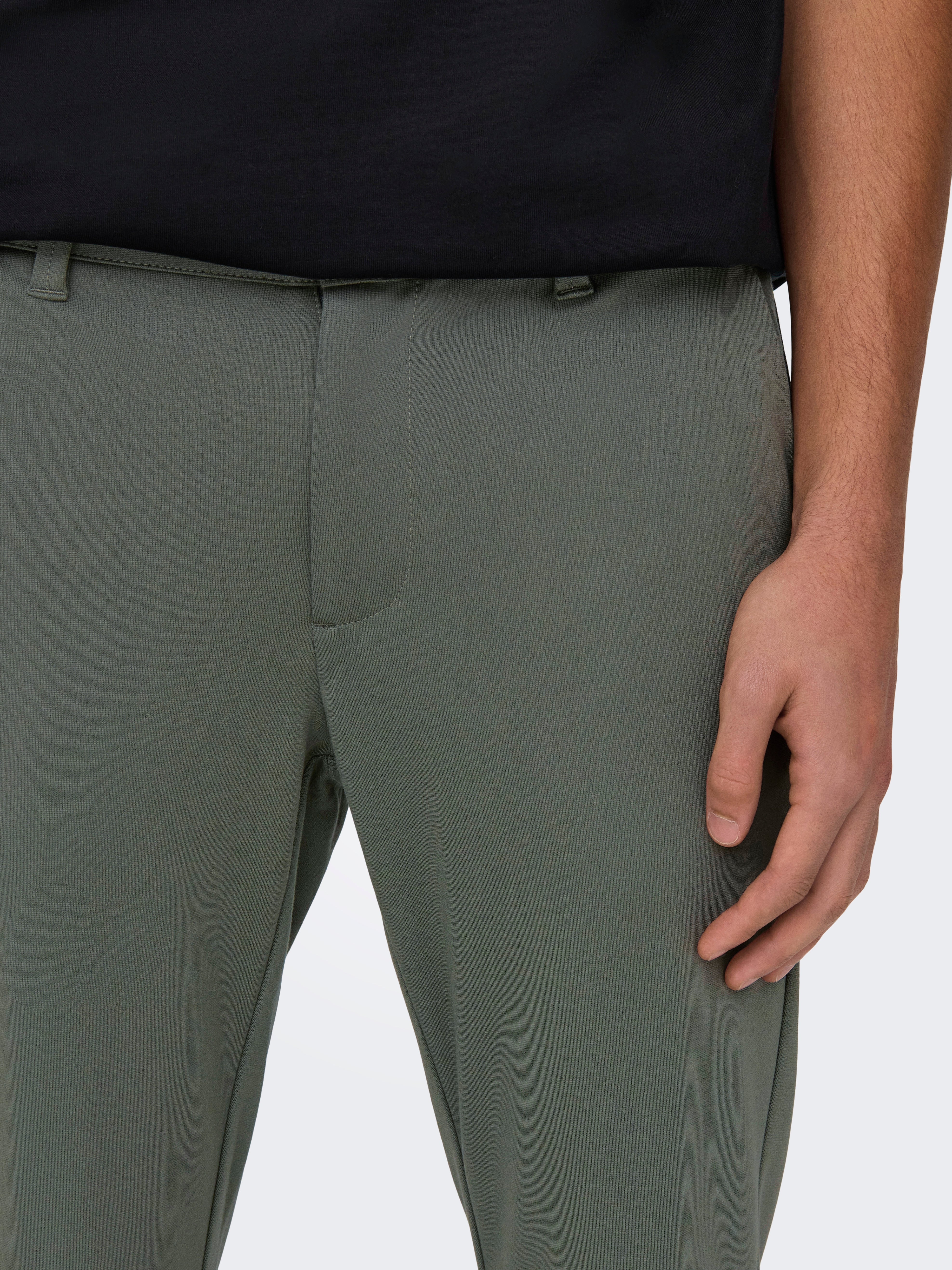 Maglie - Leather-Trimmed Metallic Pants - Silver/Black