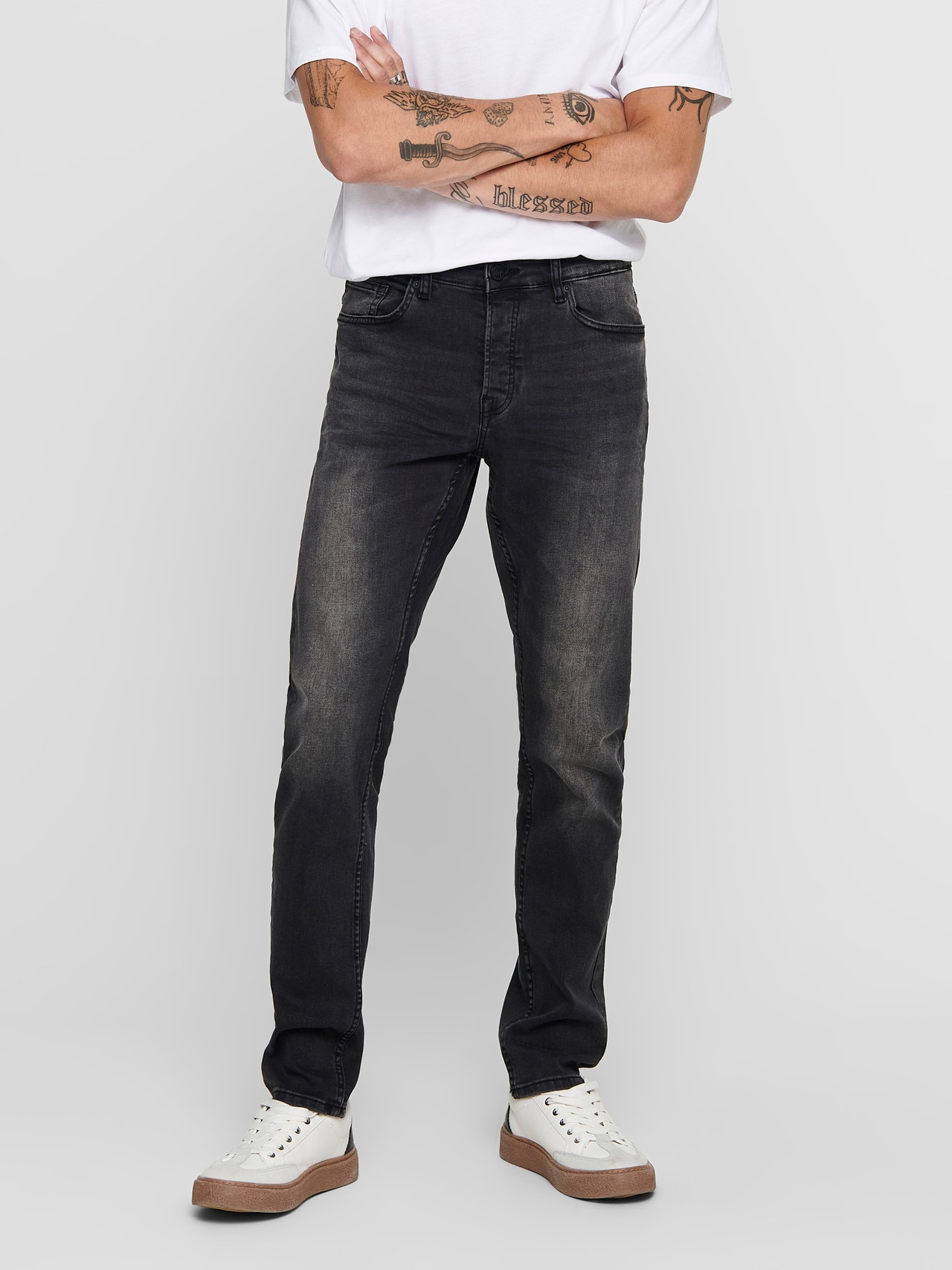 ONLY & SONS Jeans Slim Fit Taille basse -Black Denim - 22010447