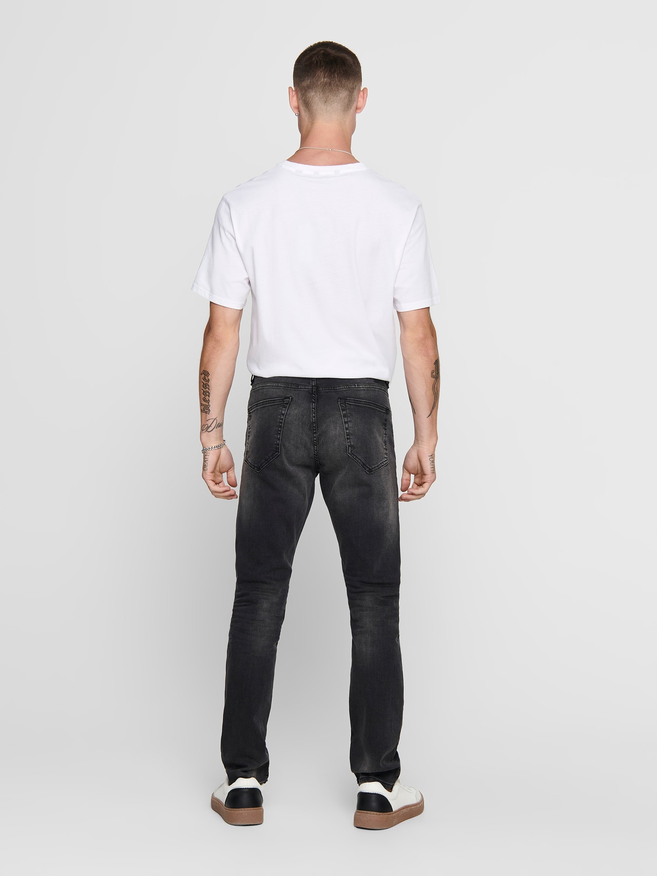 ONLY & SONS Slim Fit Low rise Jeans -Black Denim - 22010447