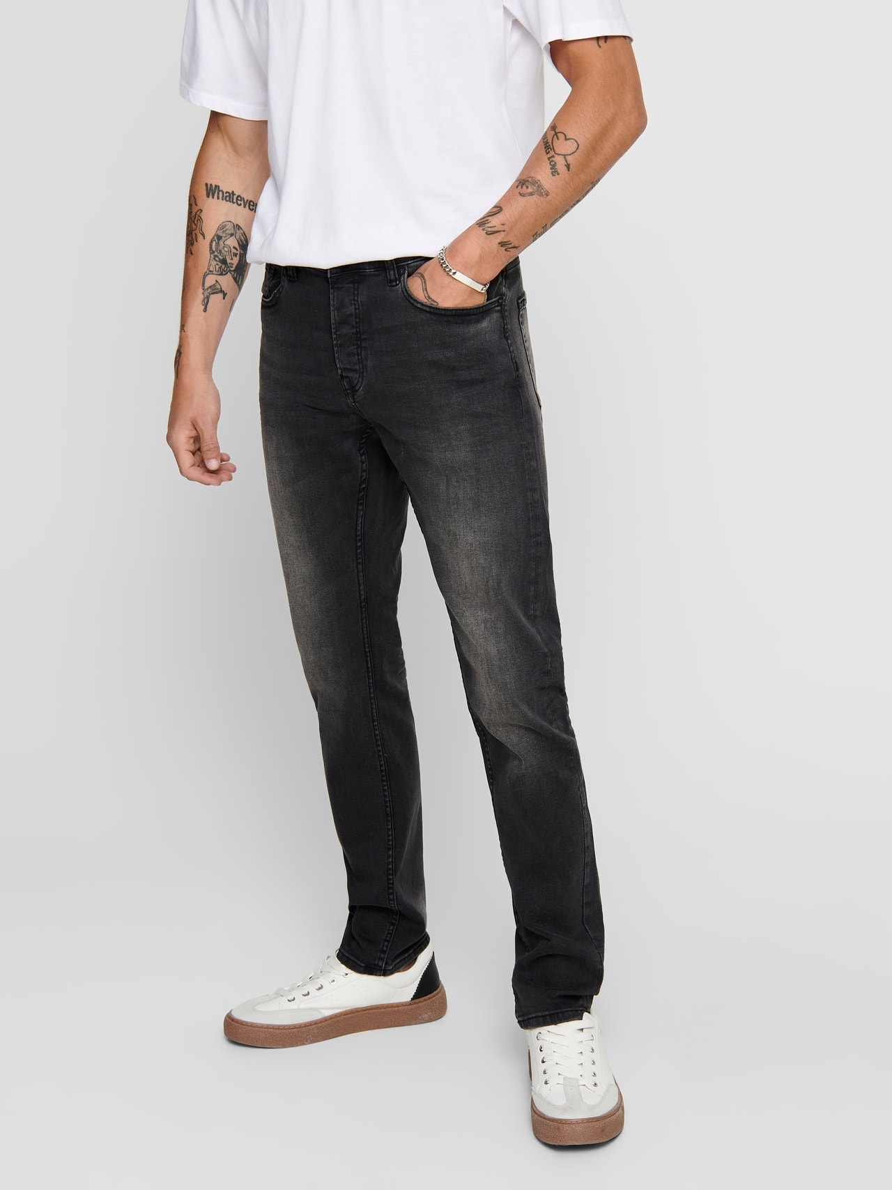 ONLY & SONS Jeans Slim Fit Taille basse -Black Denim - 22010447