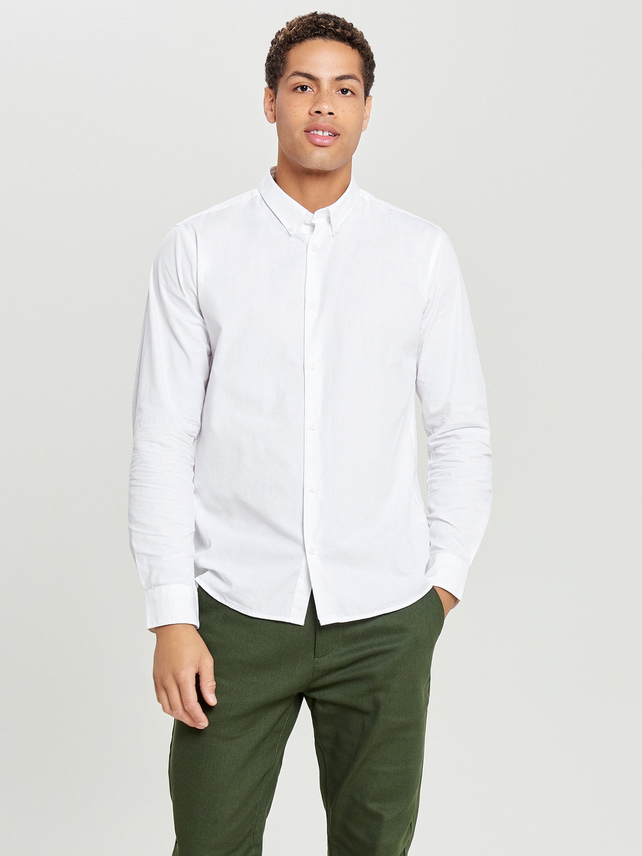 ONLY & SONS Camisas Corte slim Cuello de camisa -White - 22010862