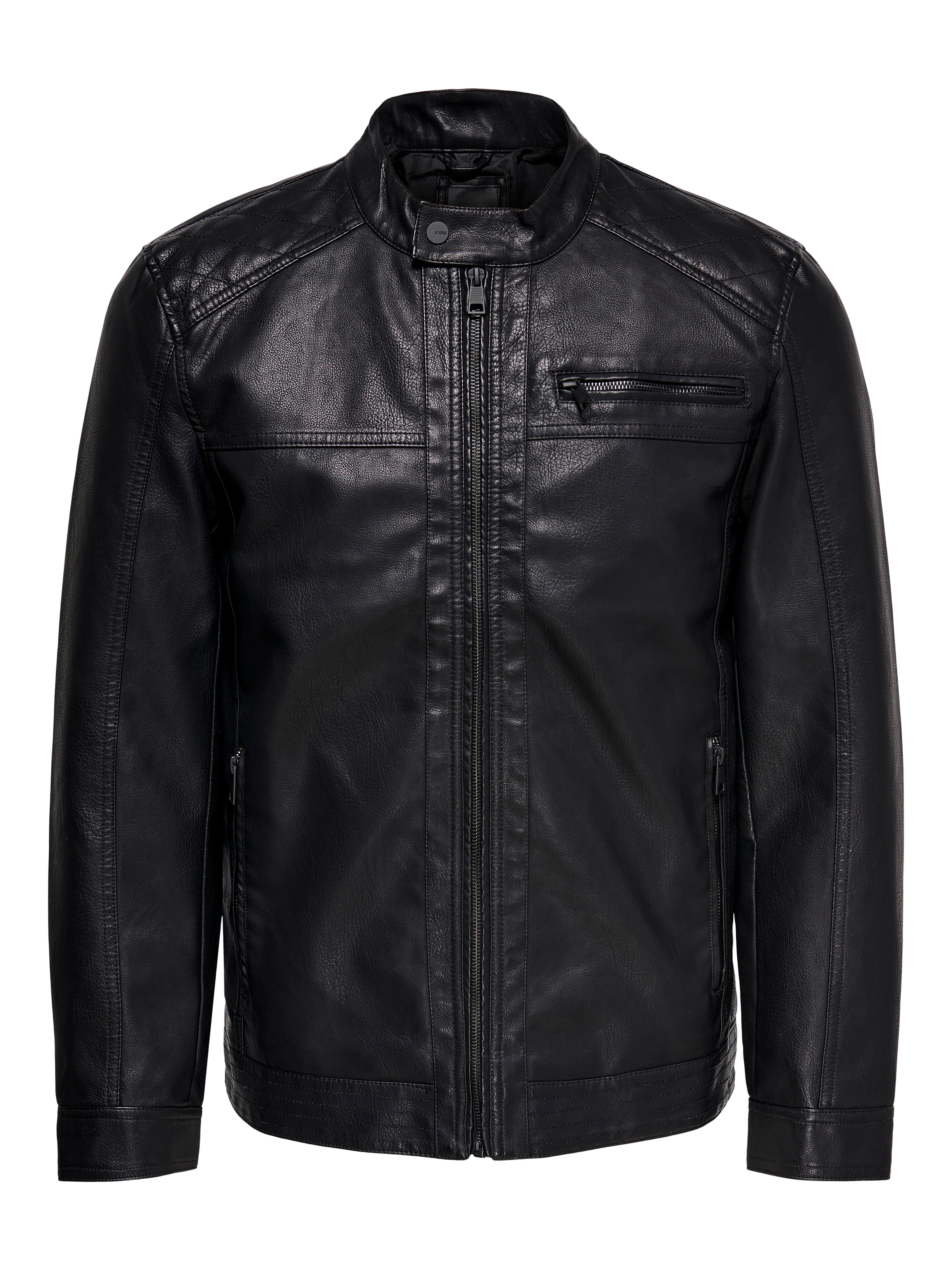 Only and sons faux leather jacket best sale