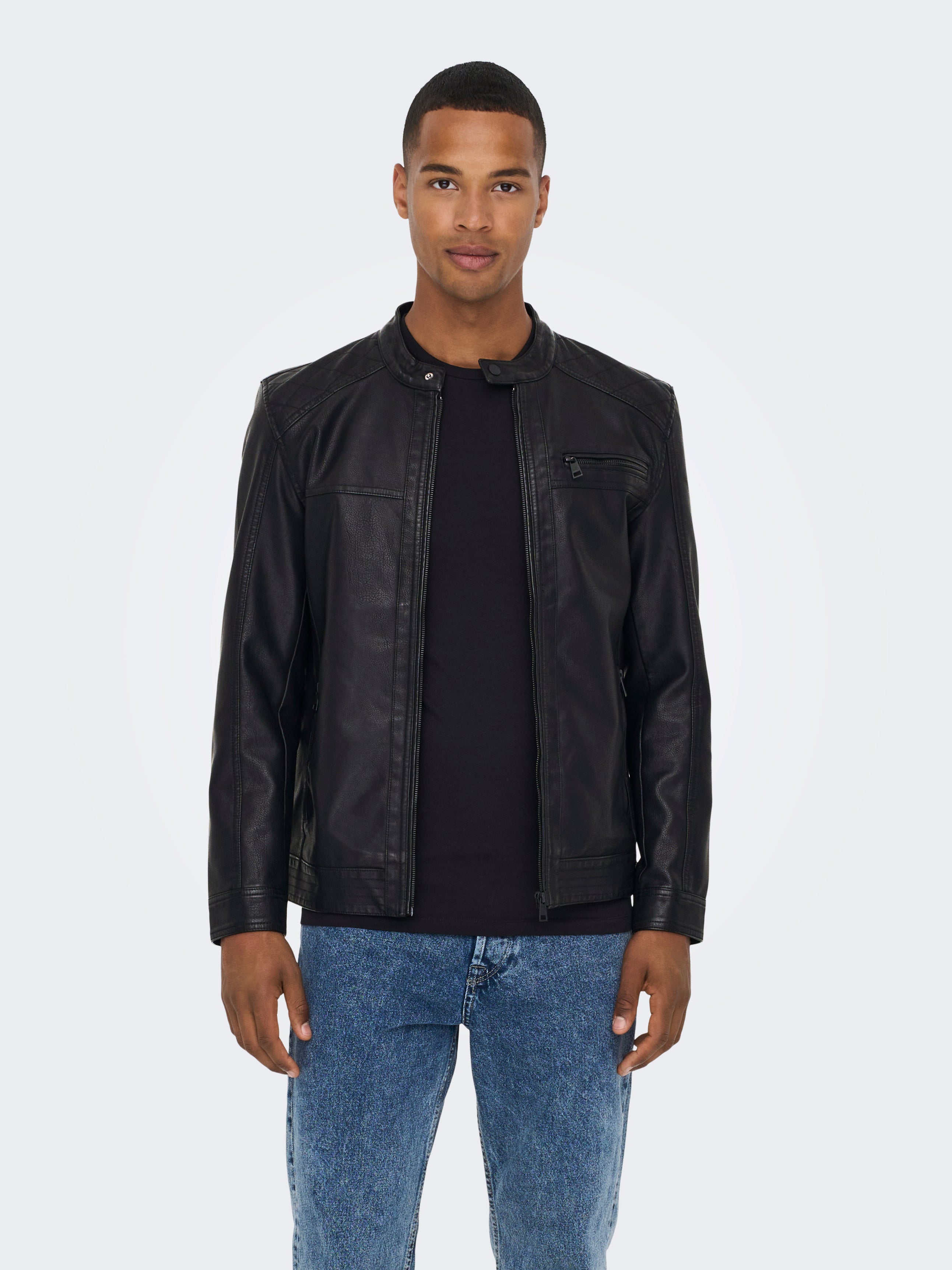 Black L ONLY & SONS vest MEN FASHION Jackets Casual discount 56% 