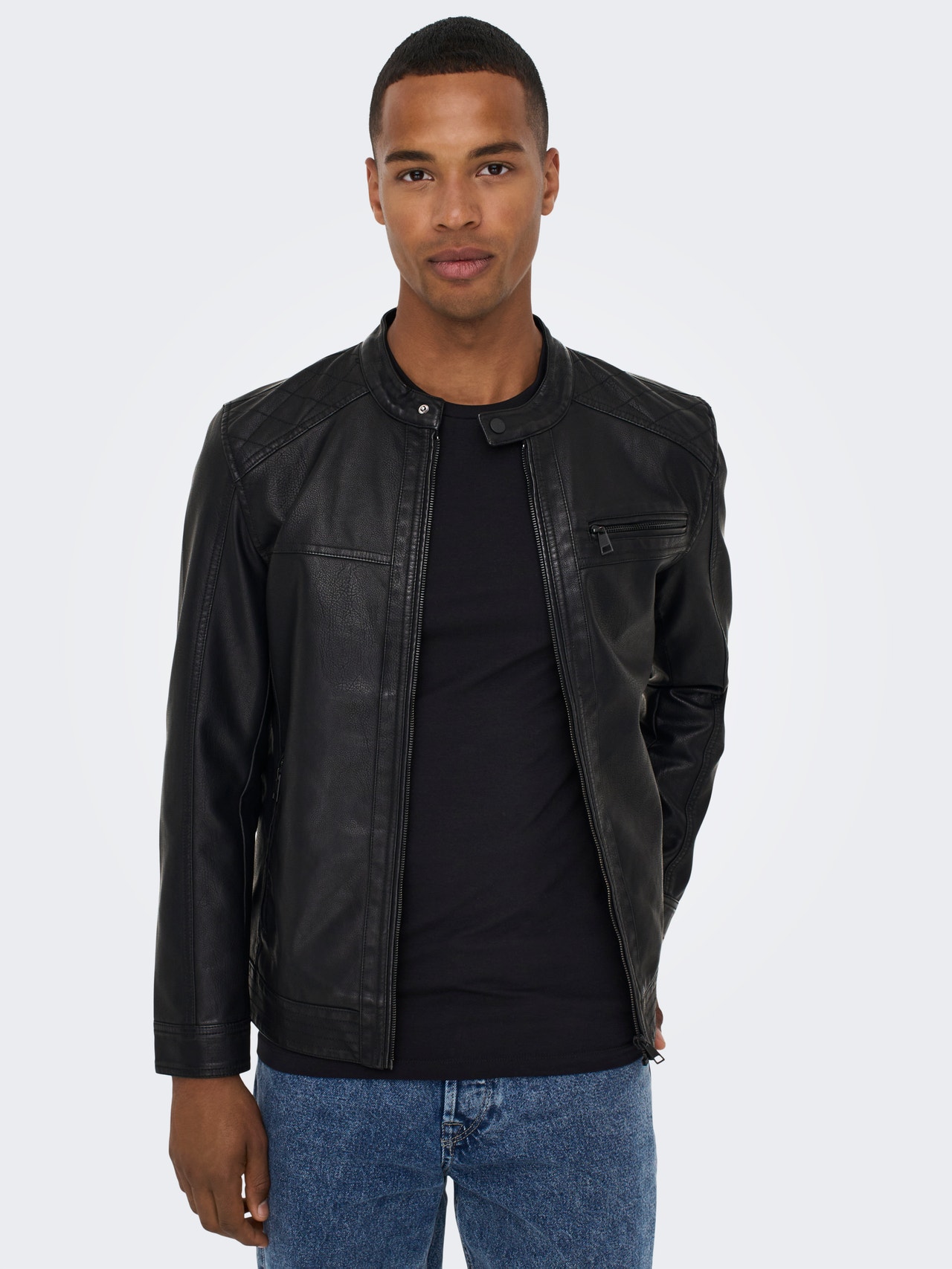ONLY & SONS Leather look jacket -Black - 22011975